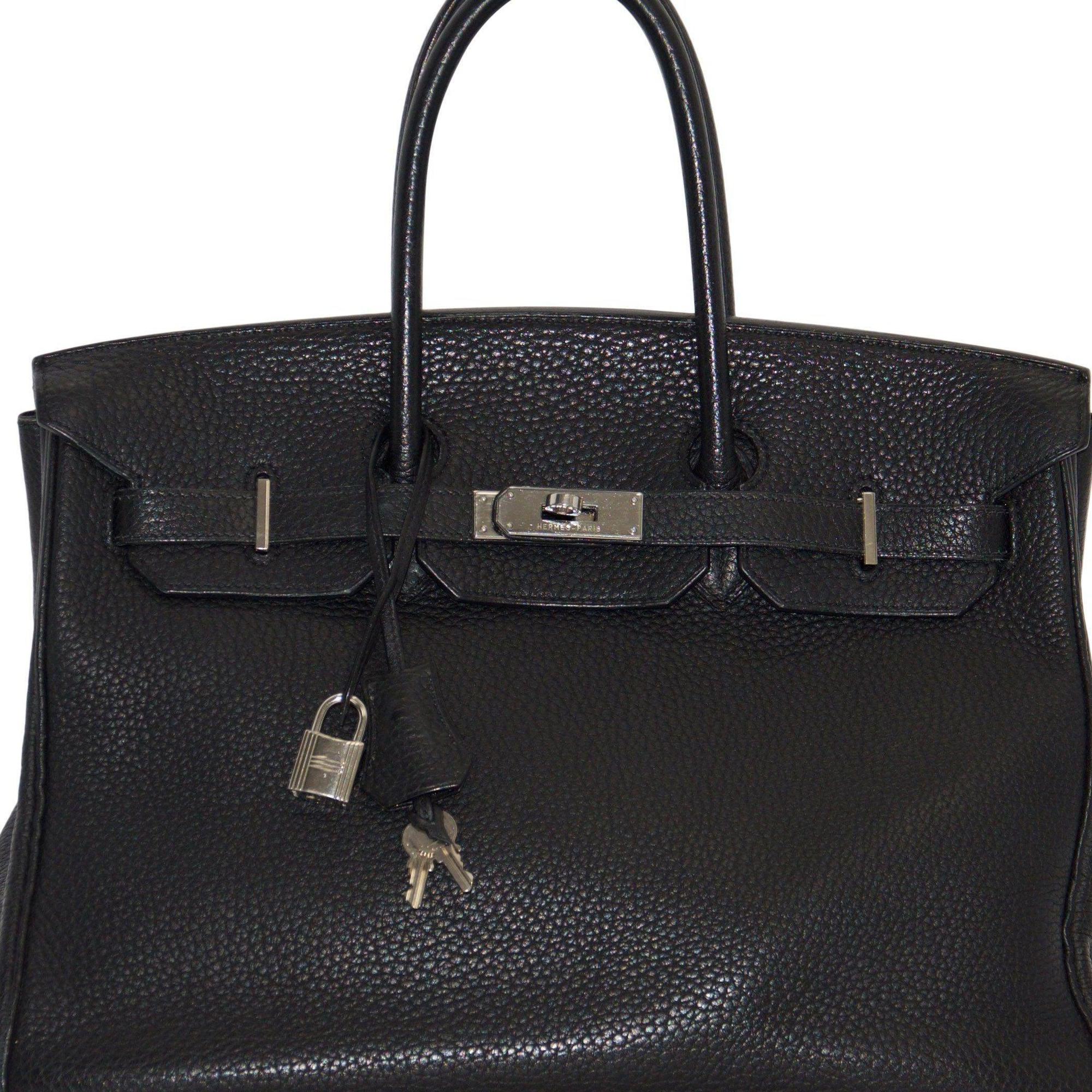 Hermes Black Clemence Birkin 35