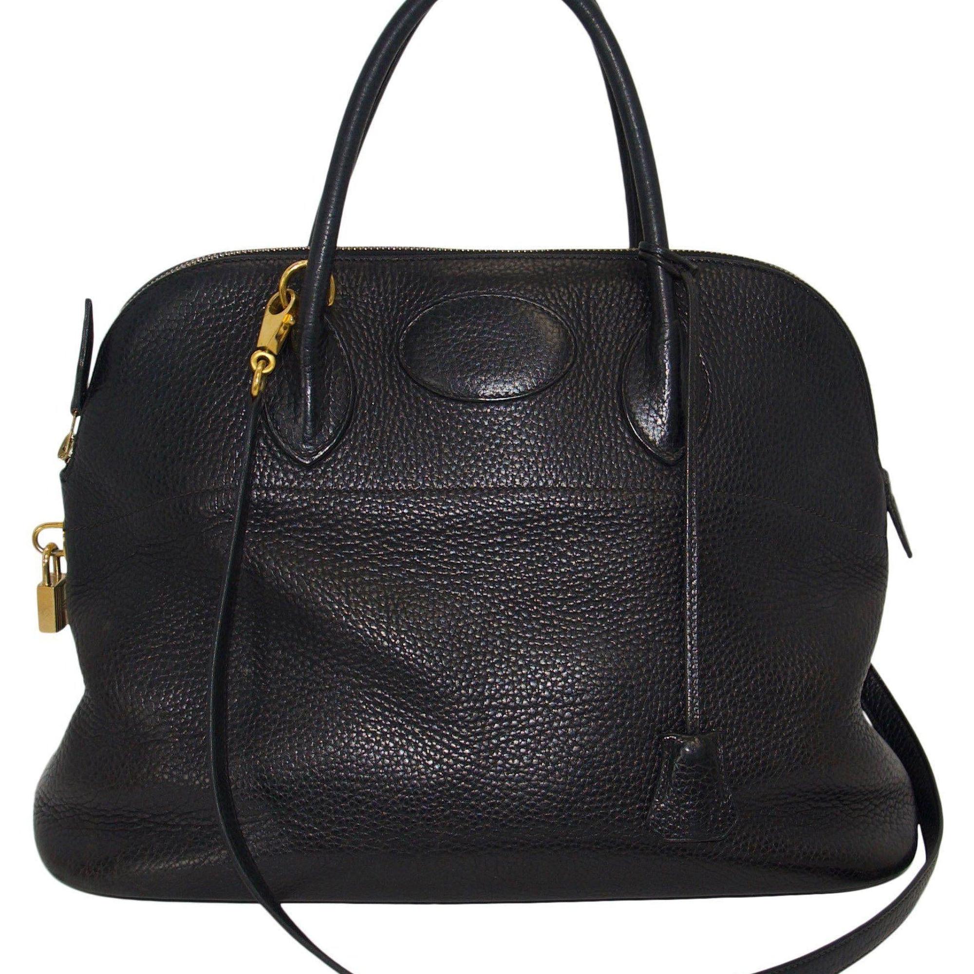 Hermes Black Clemence Bolide 35