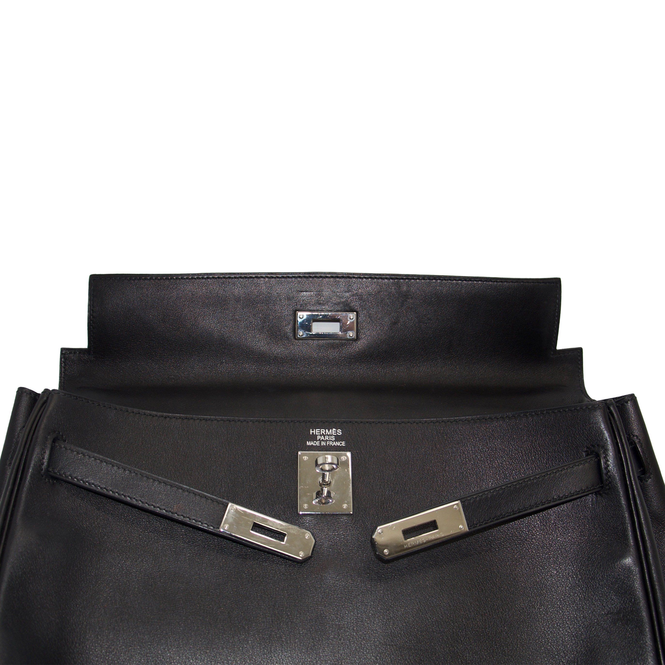 Hermes Black Swift Leather Kelly 35