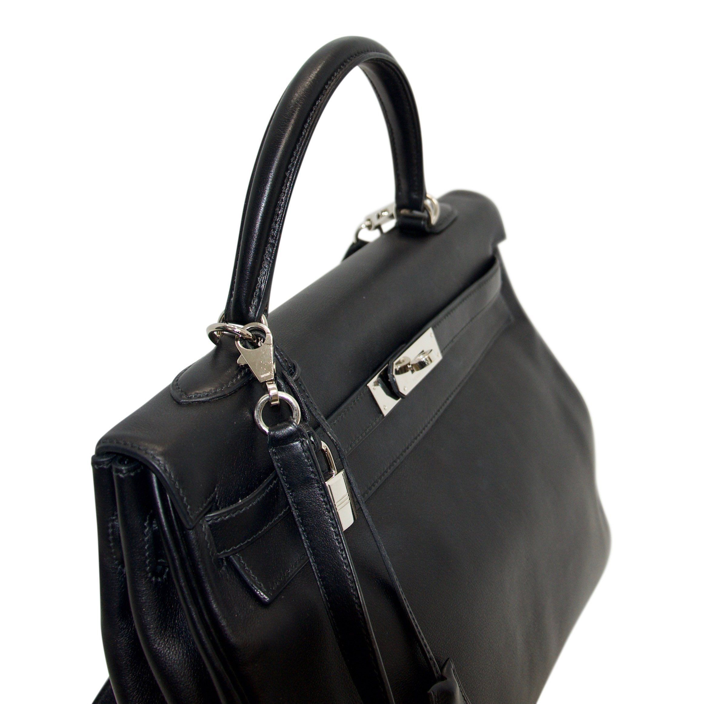 Hermes Black Swift Leather Kelly 35