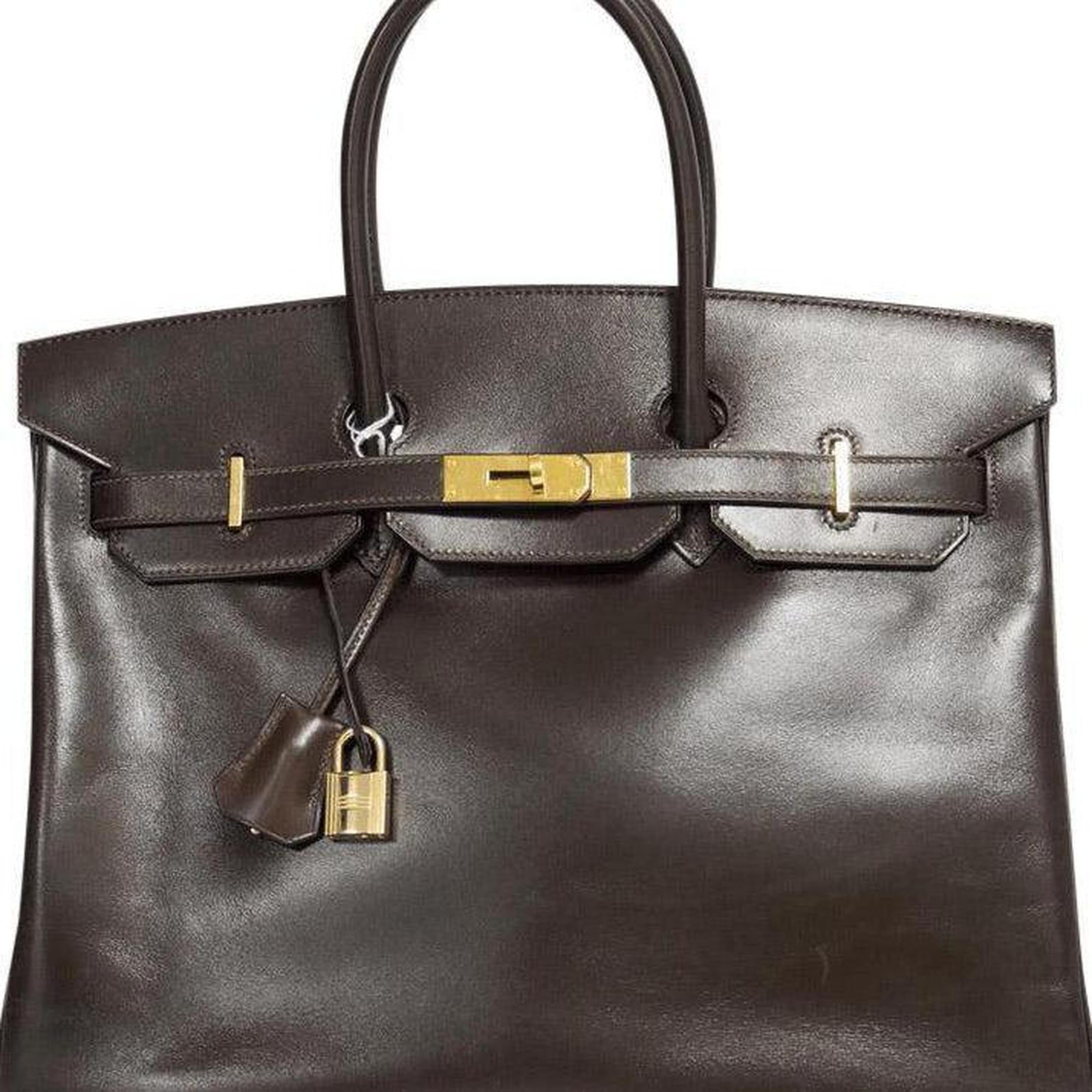 Hermes Chocolate Brown Box Leather Birkin 35
