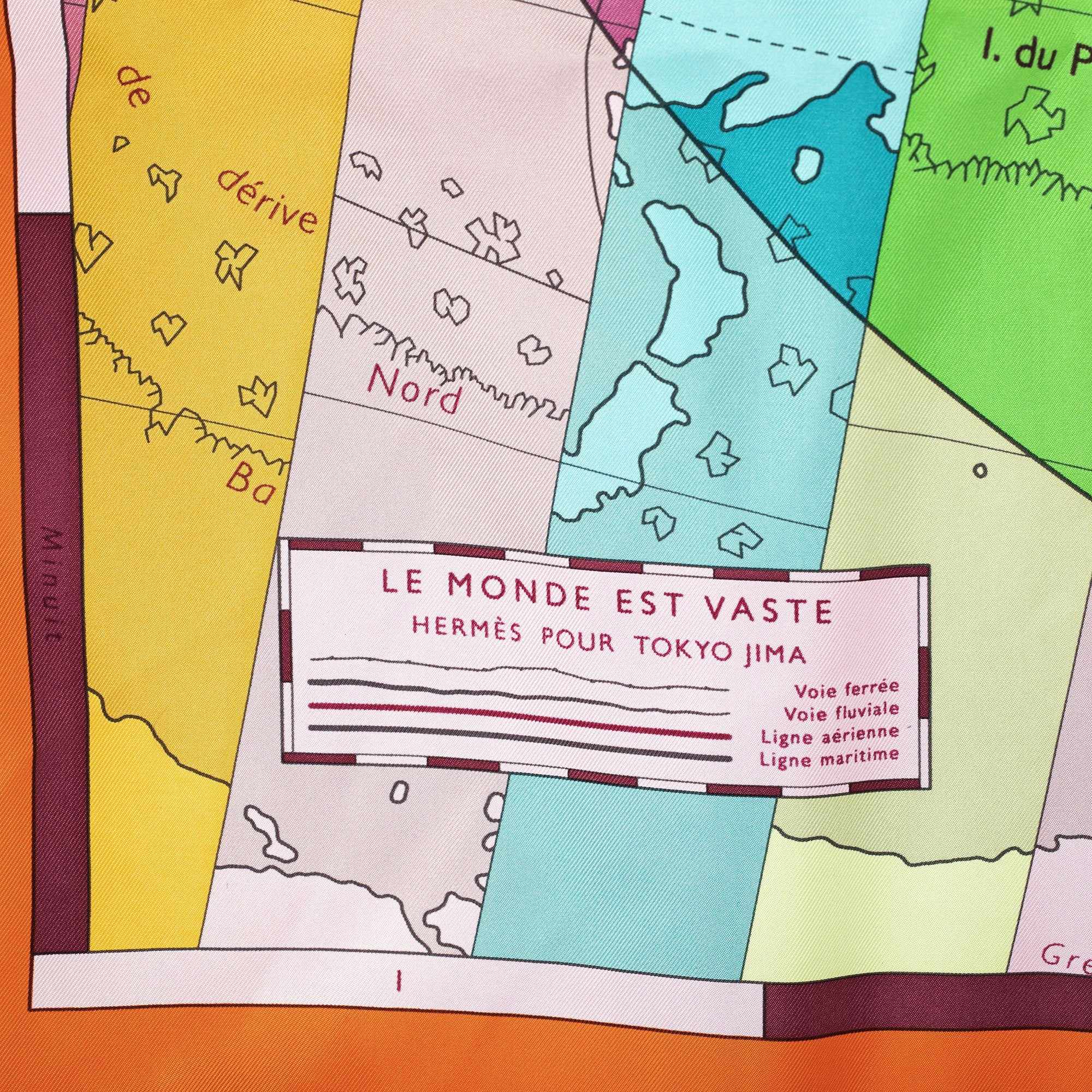 Hermes "Le Monde Est Vaste" Silk Scarf