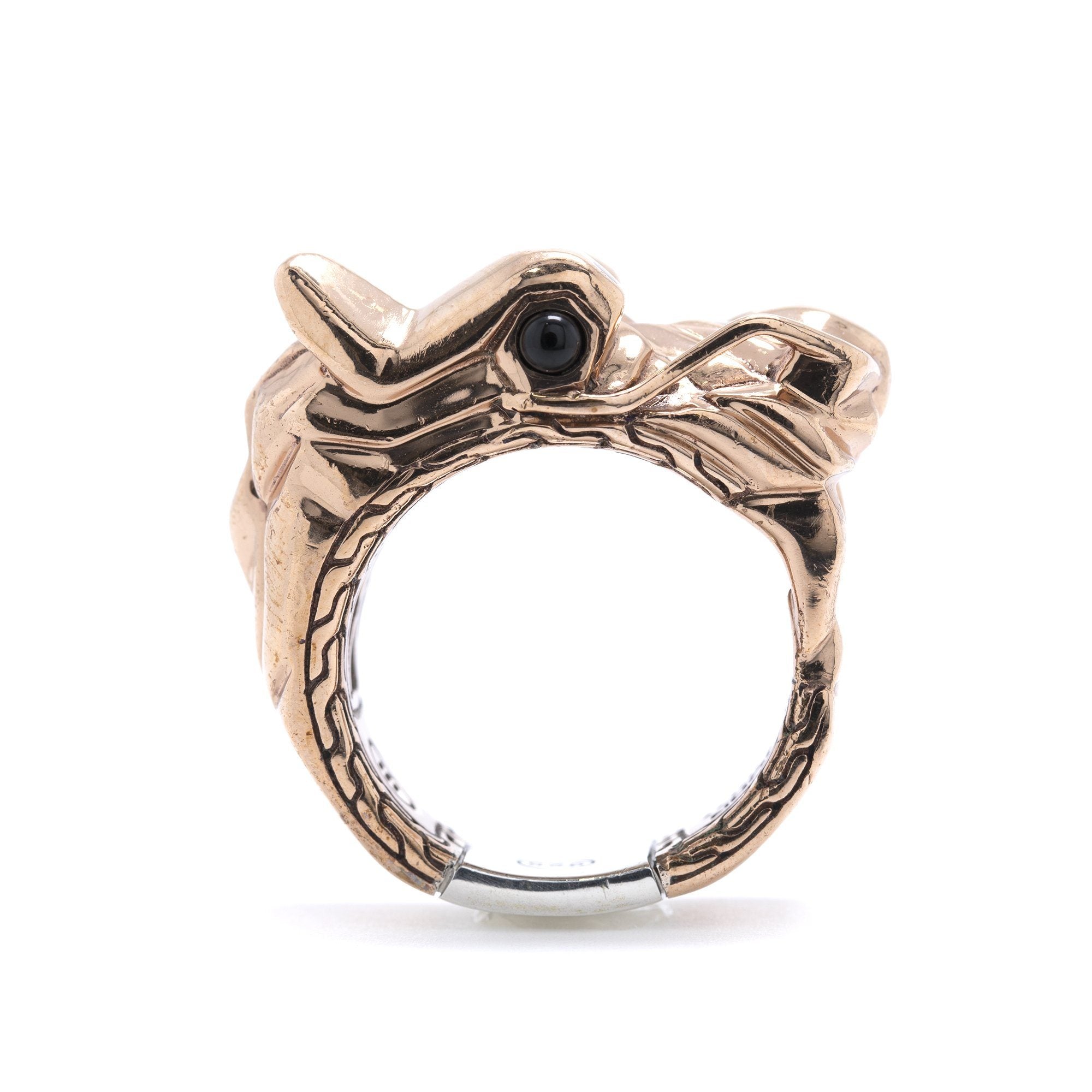 John Hardy Men's Legends Naga Silver & Bronze Dragon Head Ring
