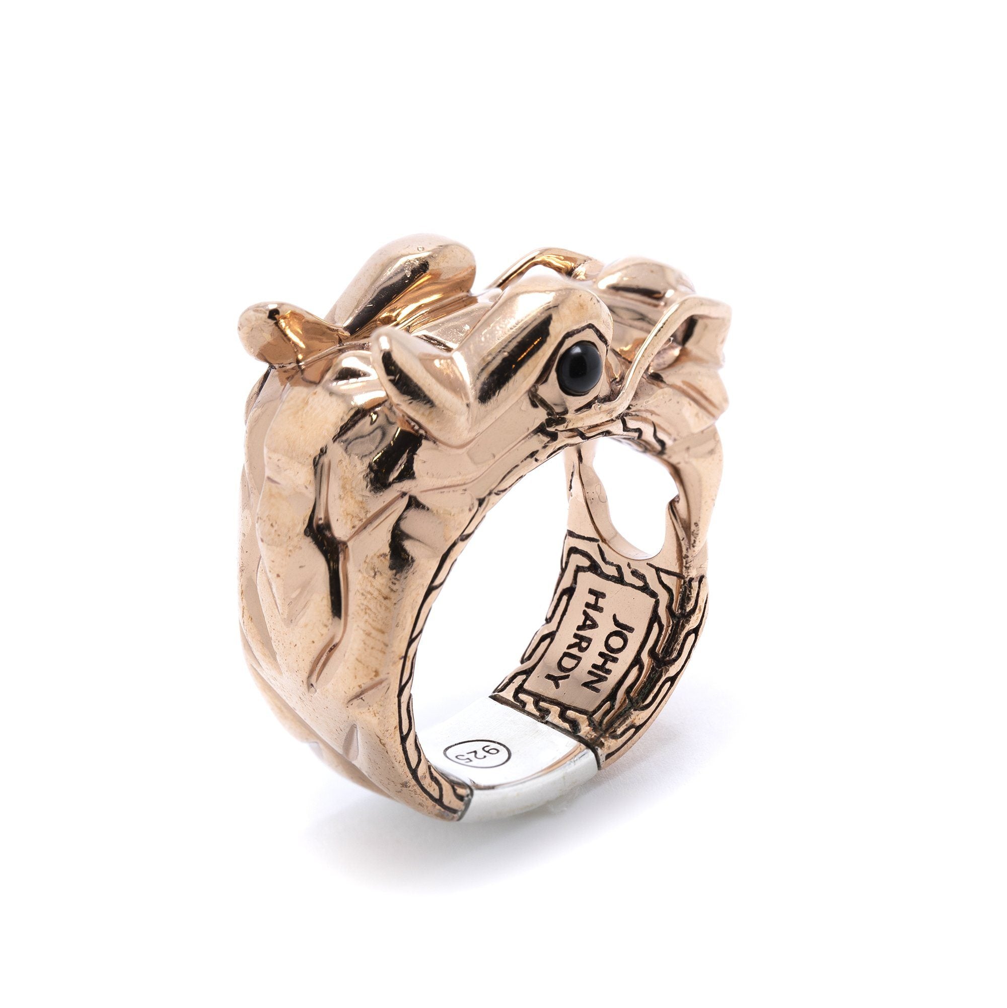 John Hardy Men's Legends Naga Silver & Bronze Dragon Head Ring