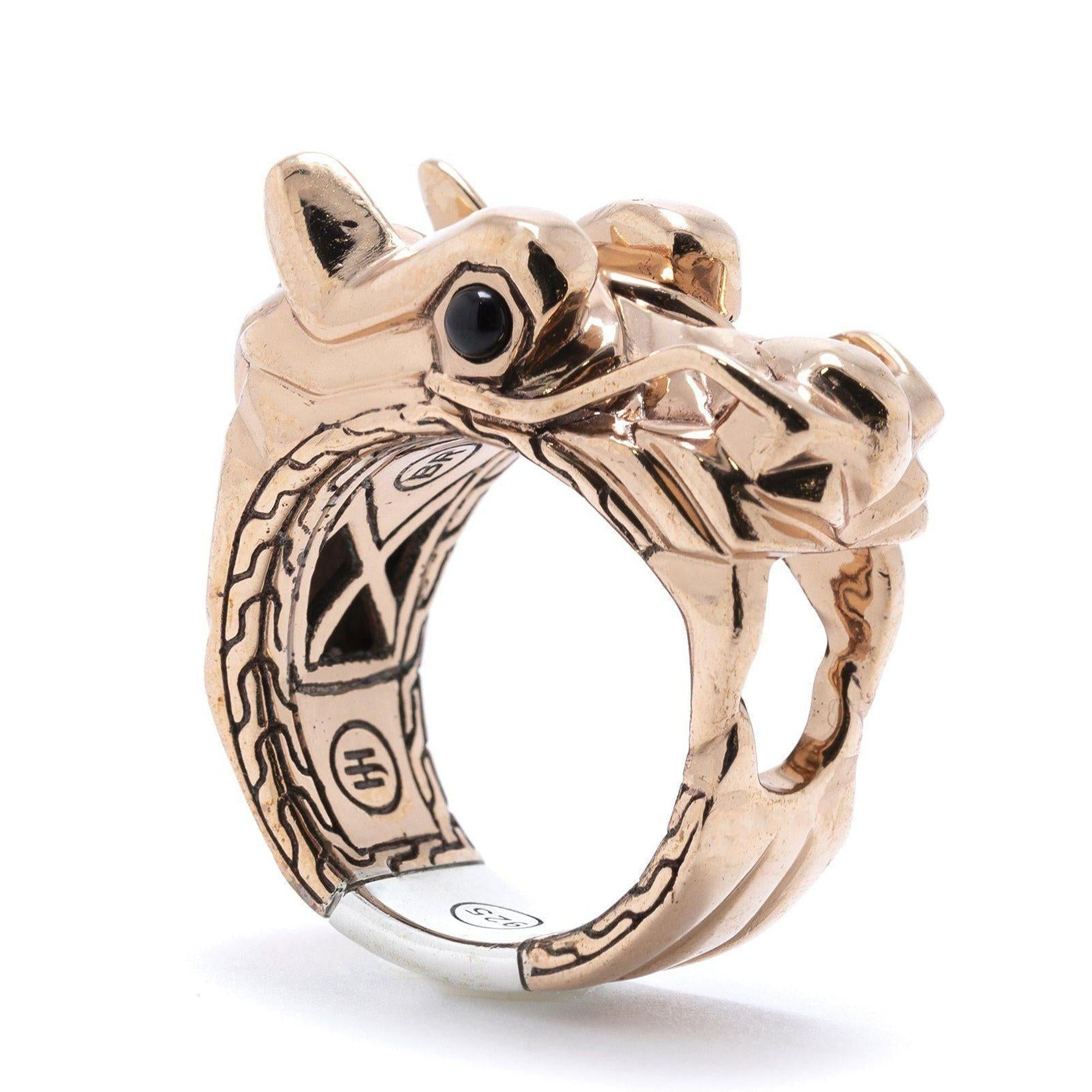 John Hardy Men's Legends Naga Silver & Bronze Dragon Head Ring