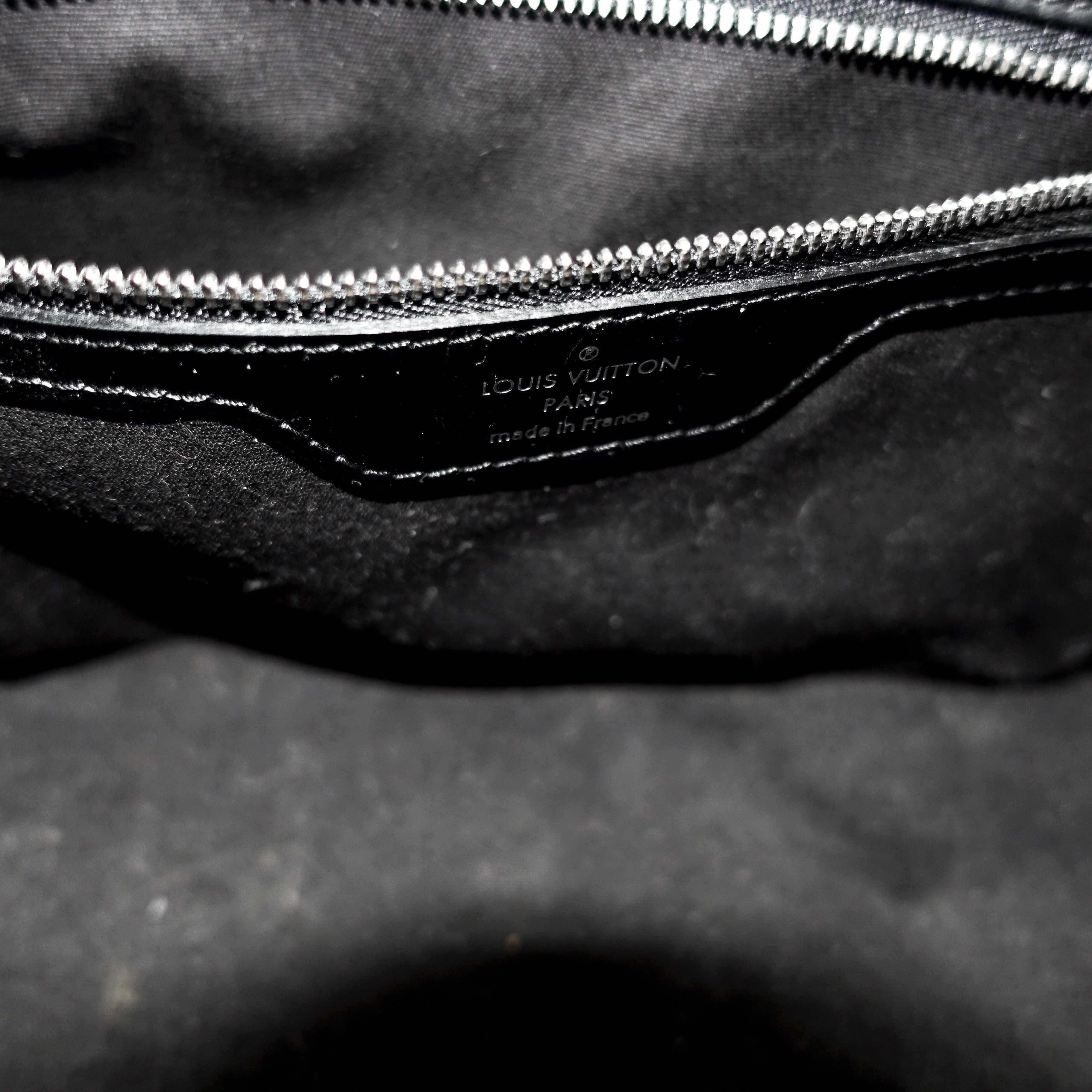 Louis Vuitton Black Epi Leather Sac Montaigne Bag with Strap