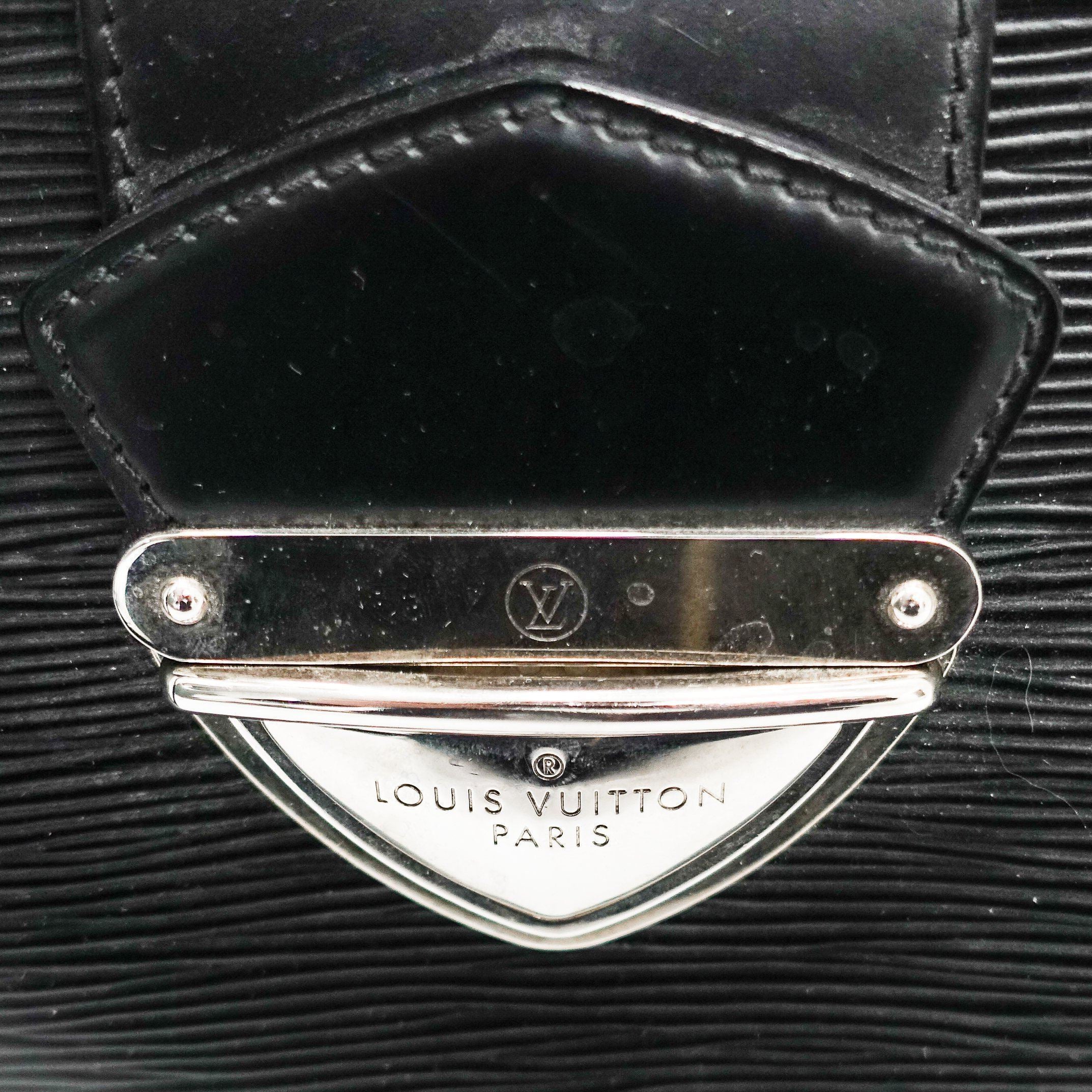 Louis Vuitton Black Epi Leather Sac Montaigne Bag with Strap