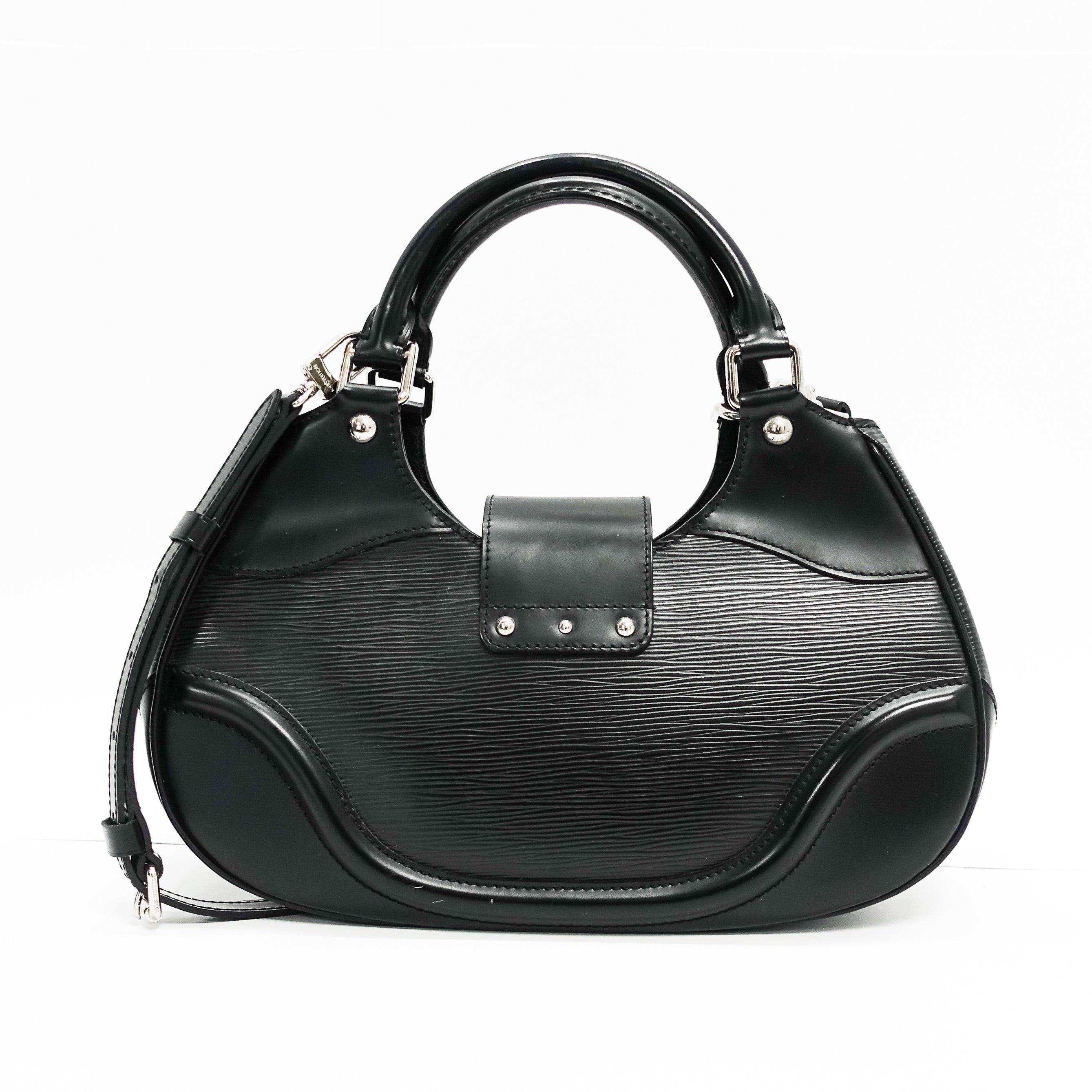 Louis Vuitton Black Epi Leather Sac Montaigne Bag with Strap