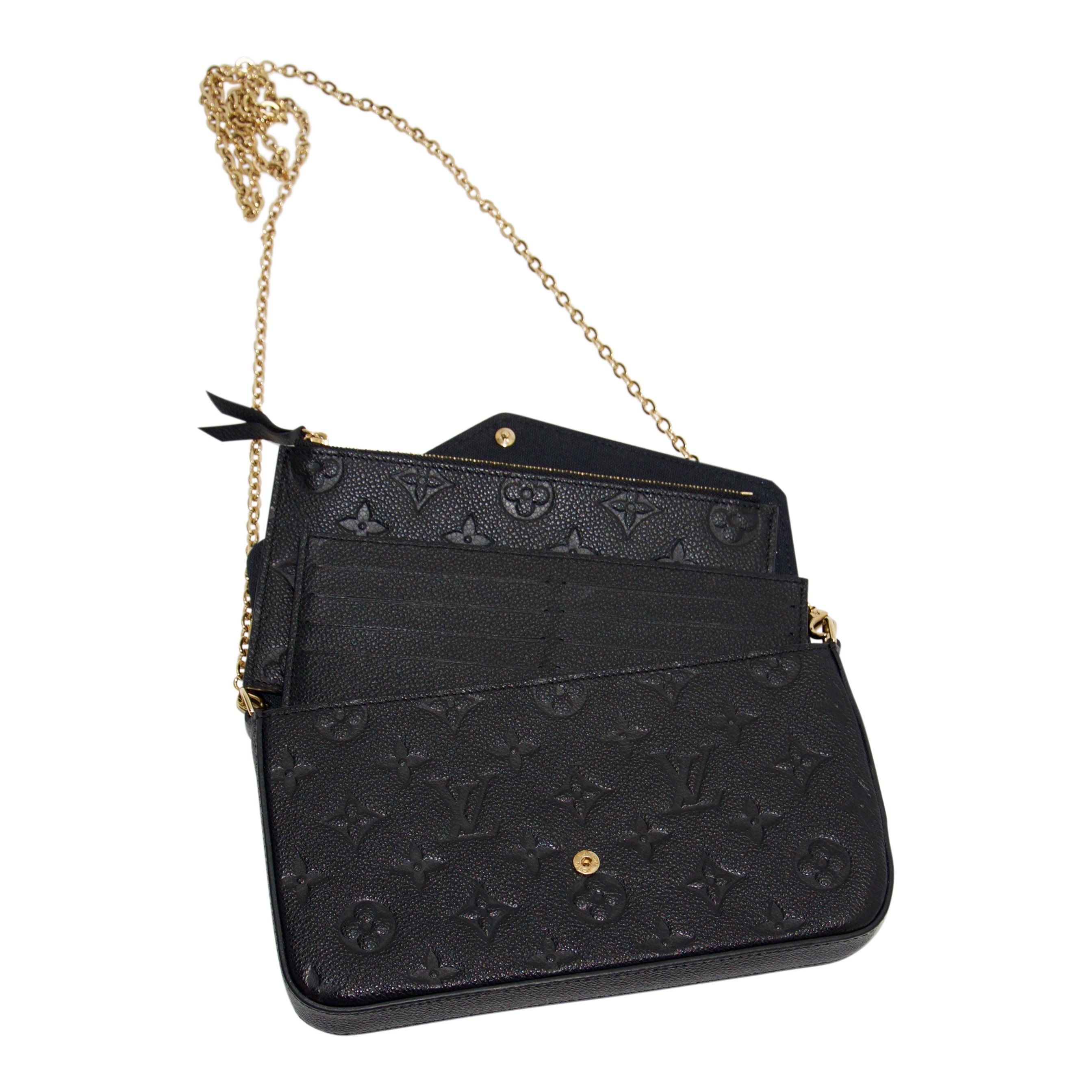 Louis Vuitton Black Monogram Empreinte Pochette Felice Bag