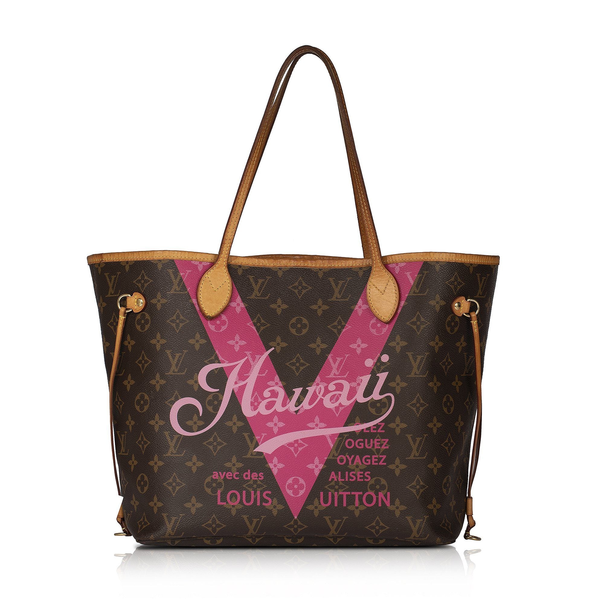 Louis Vuitton Limited Edition Monogram Hawaii Pink Neverfull MM with Pouch
