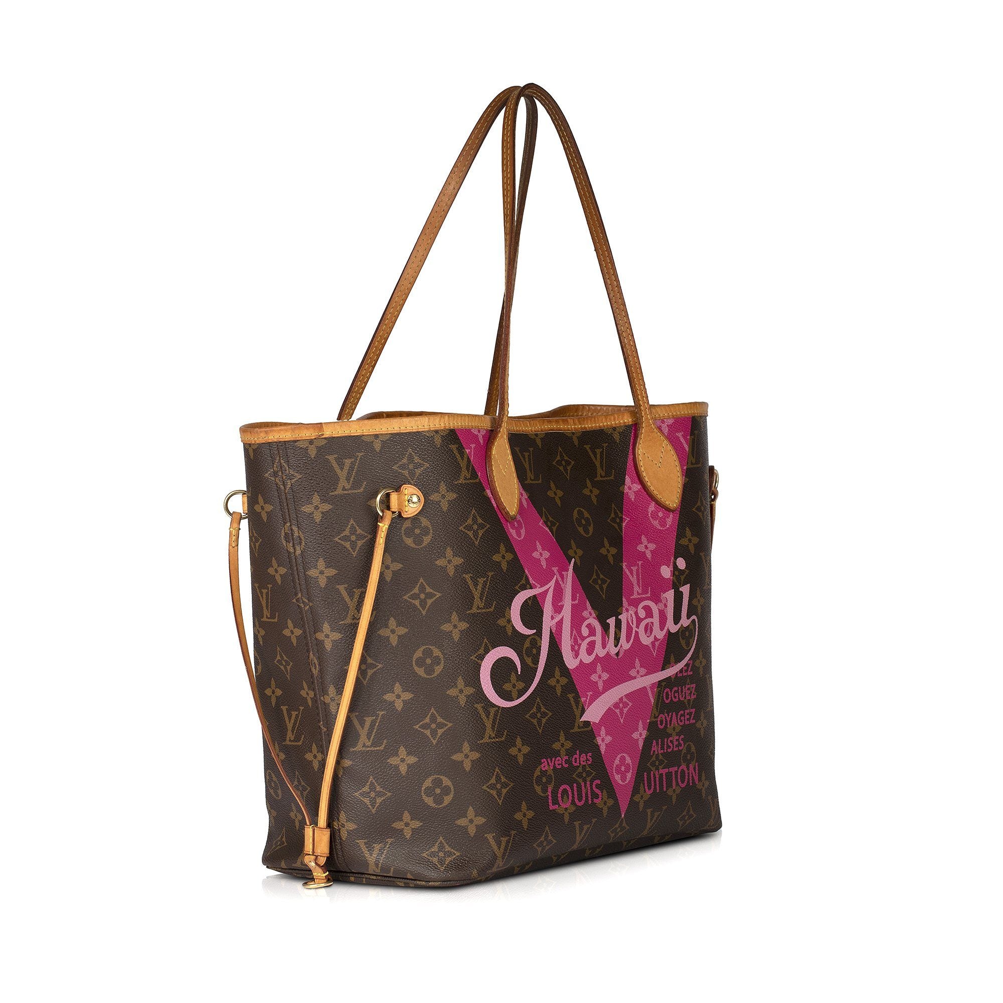 Louis Vuitton Limited Edition Monogram Hawaii Pink Neverfull MM with Pouch