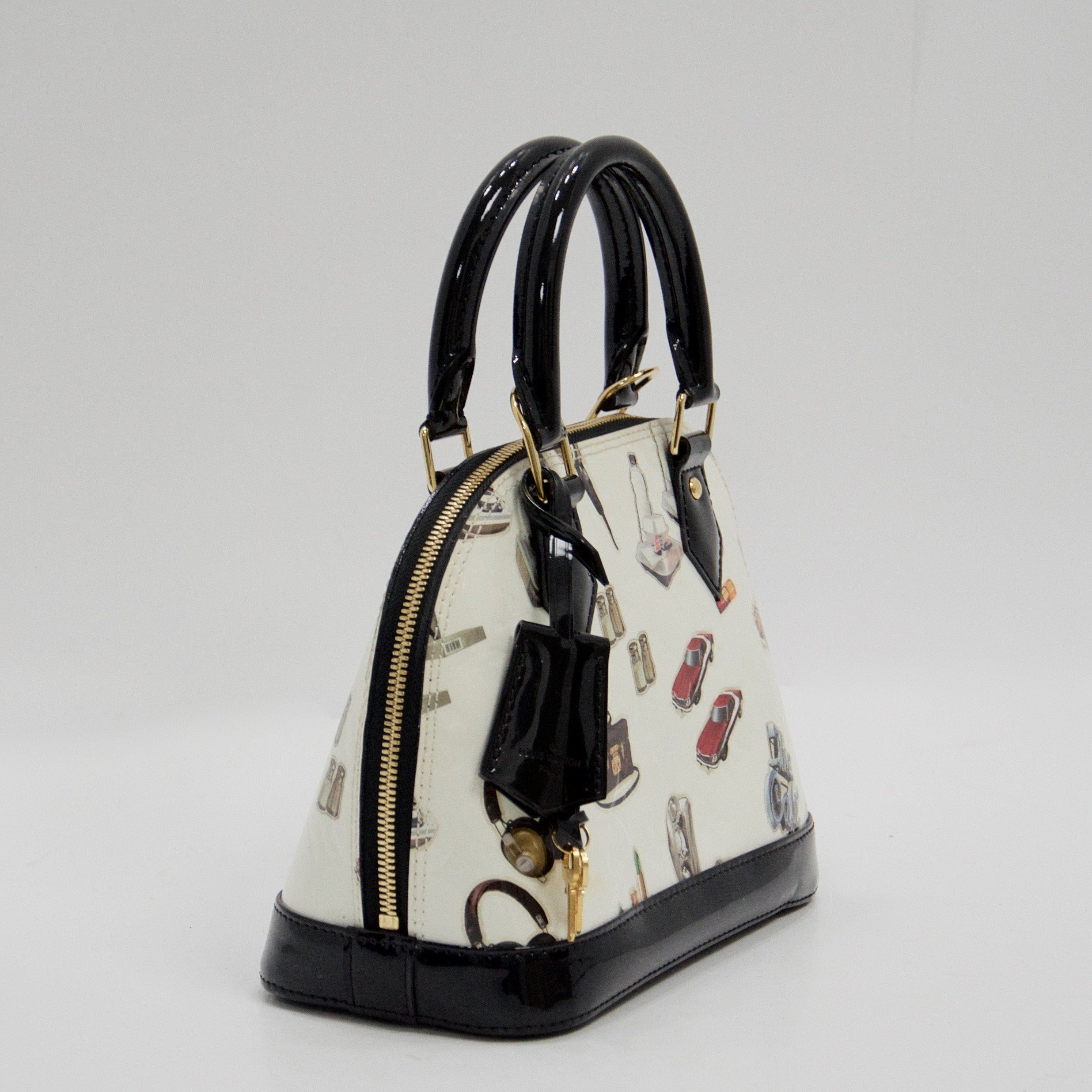 Louis Vuitton White Monogram Vernis Stickers Alma BB