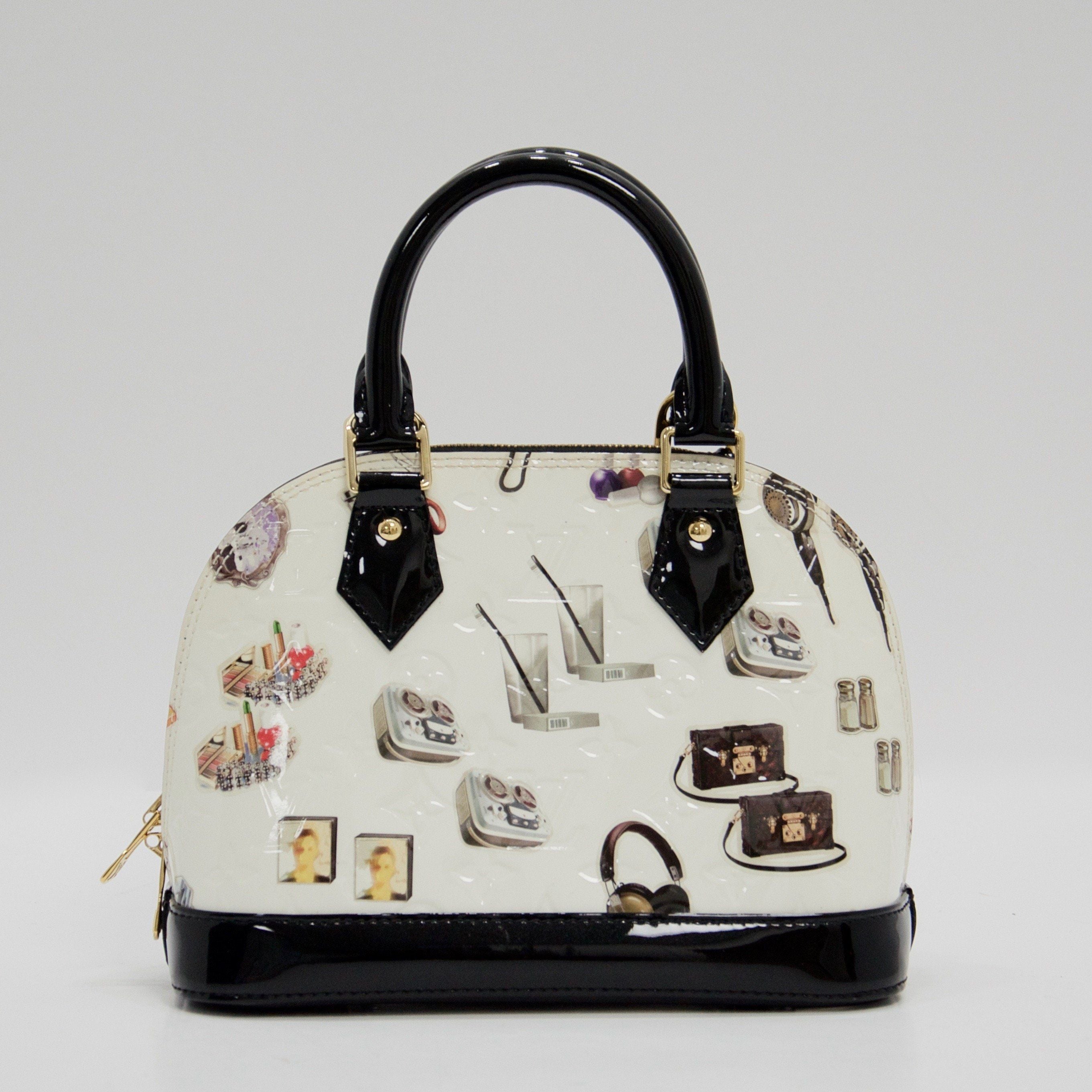 Louis Vuitton White Monogram Vernis Stickers Alma BB