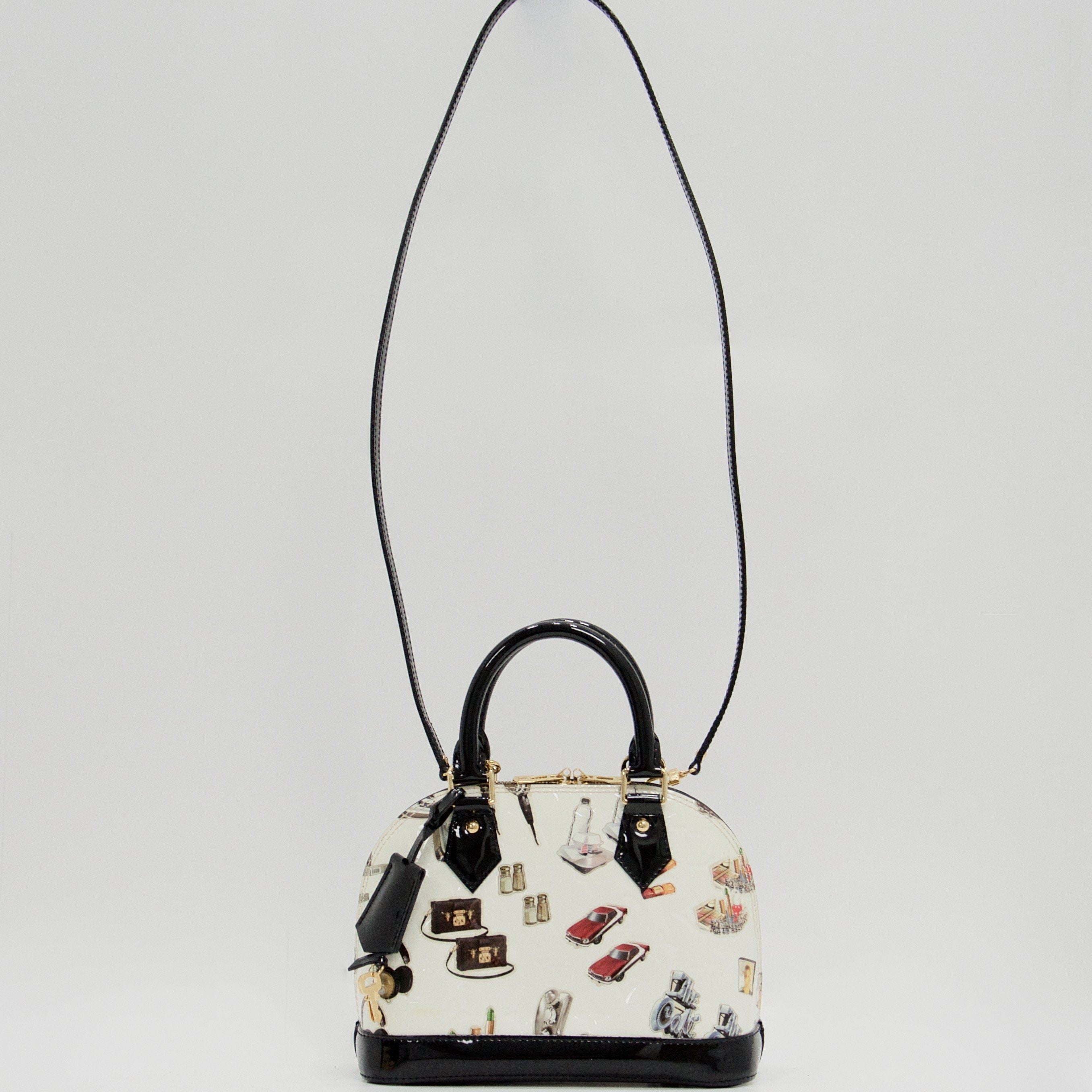 Louis Vuitton White Monogram Vernis Stickers Alma BB