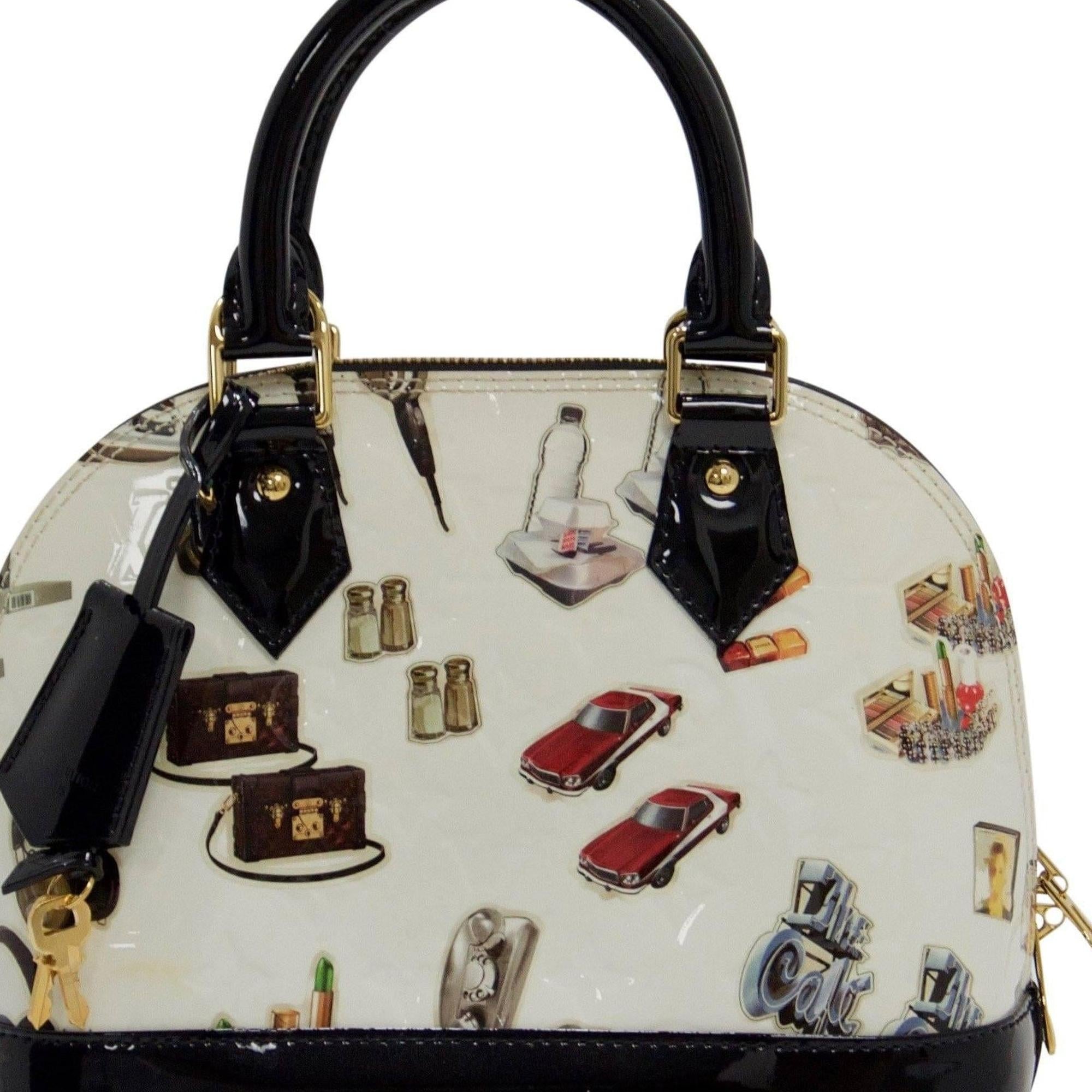 Louis Vuitton White Monogram Vernis Stickers Alma BB