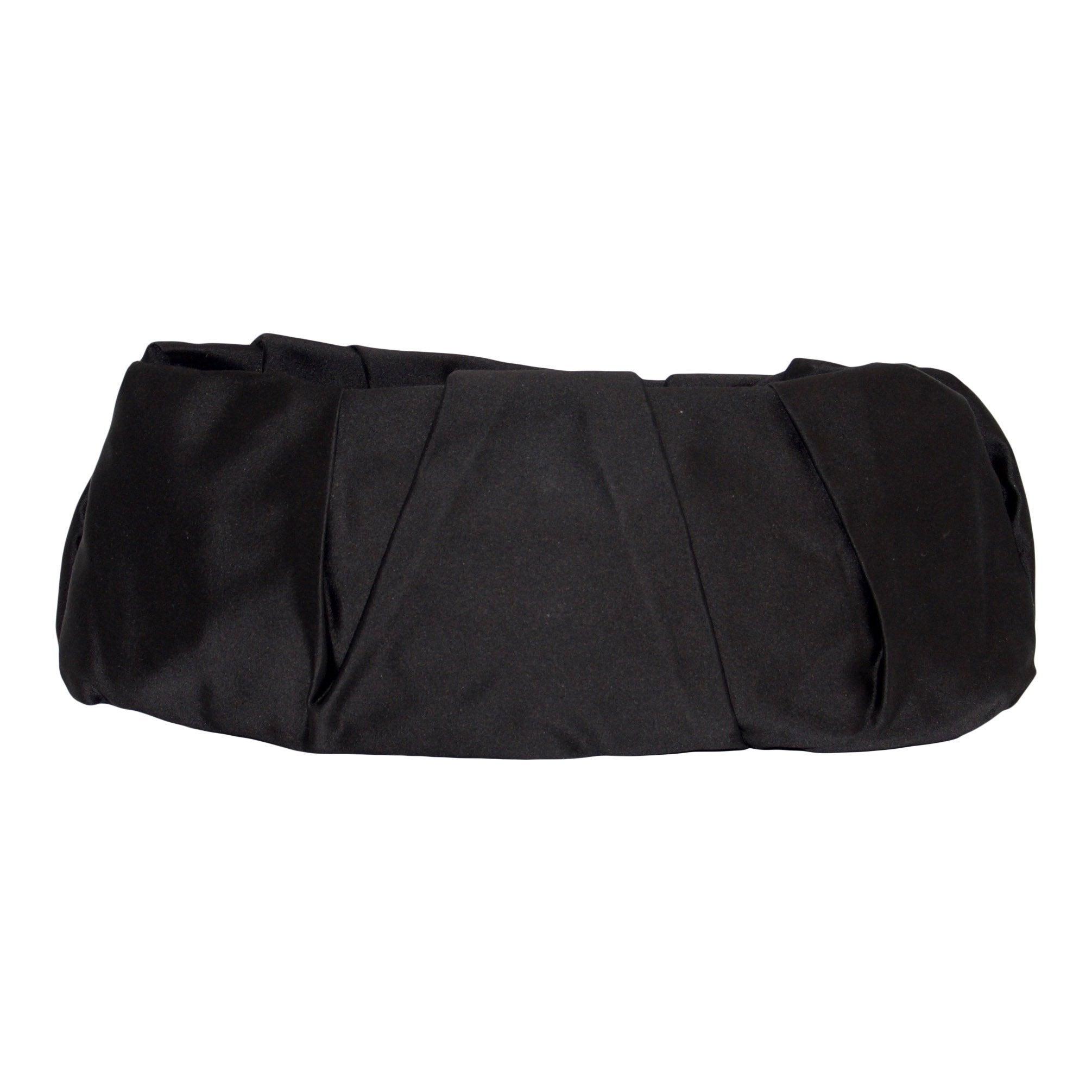 Prada Black Pleated Raso Clutch