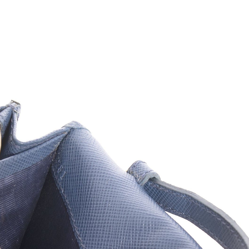 Prada Blue Saffiano Wallet on Chain