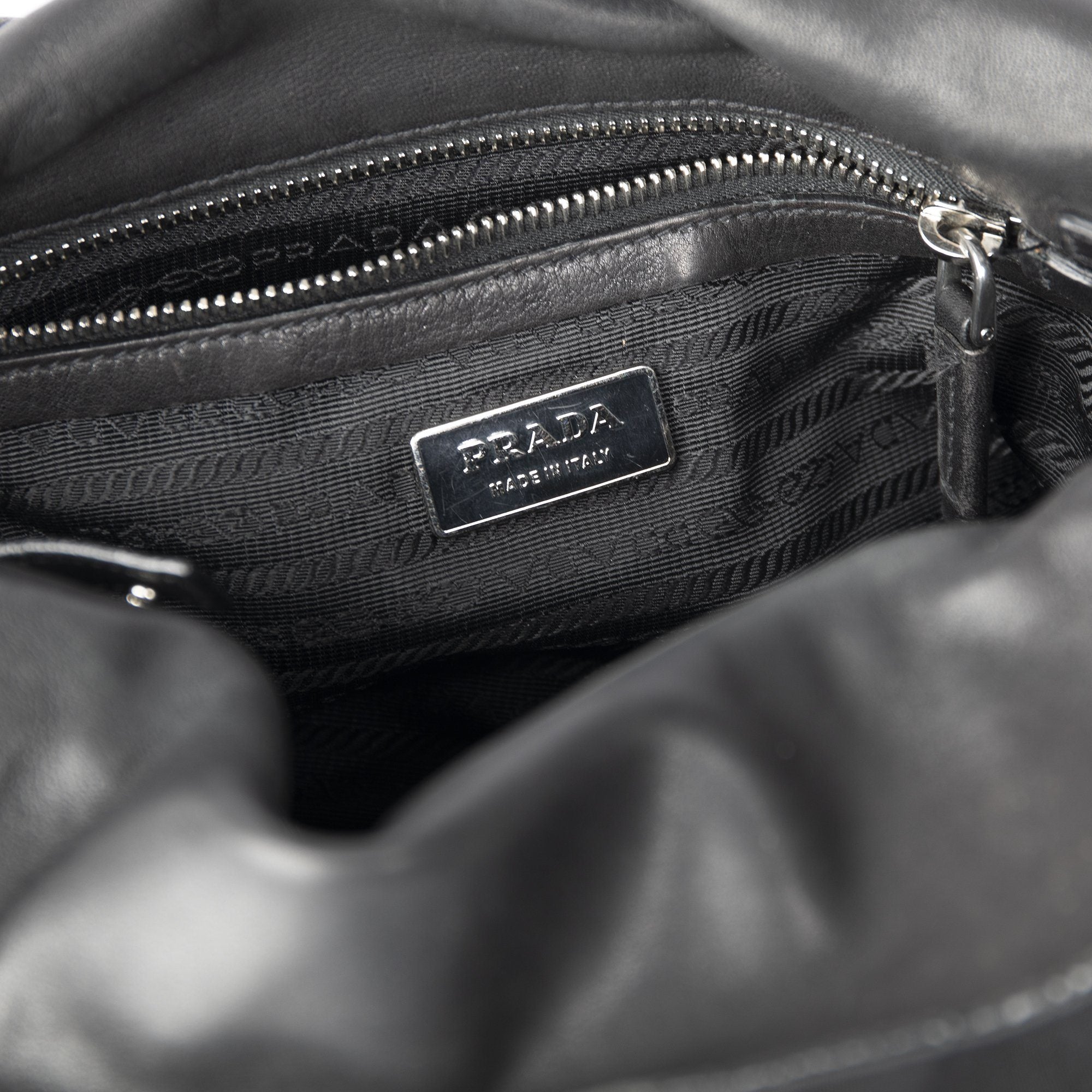 Prada Easy Tessuto Leather-Trimmed Bag