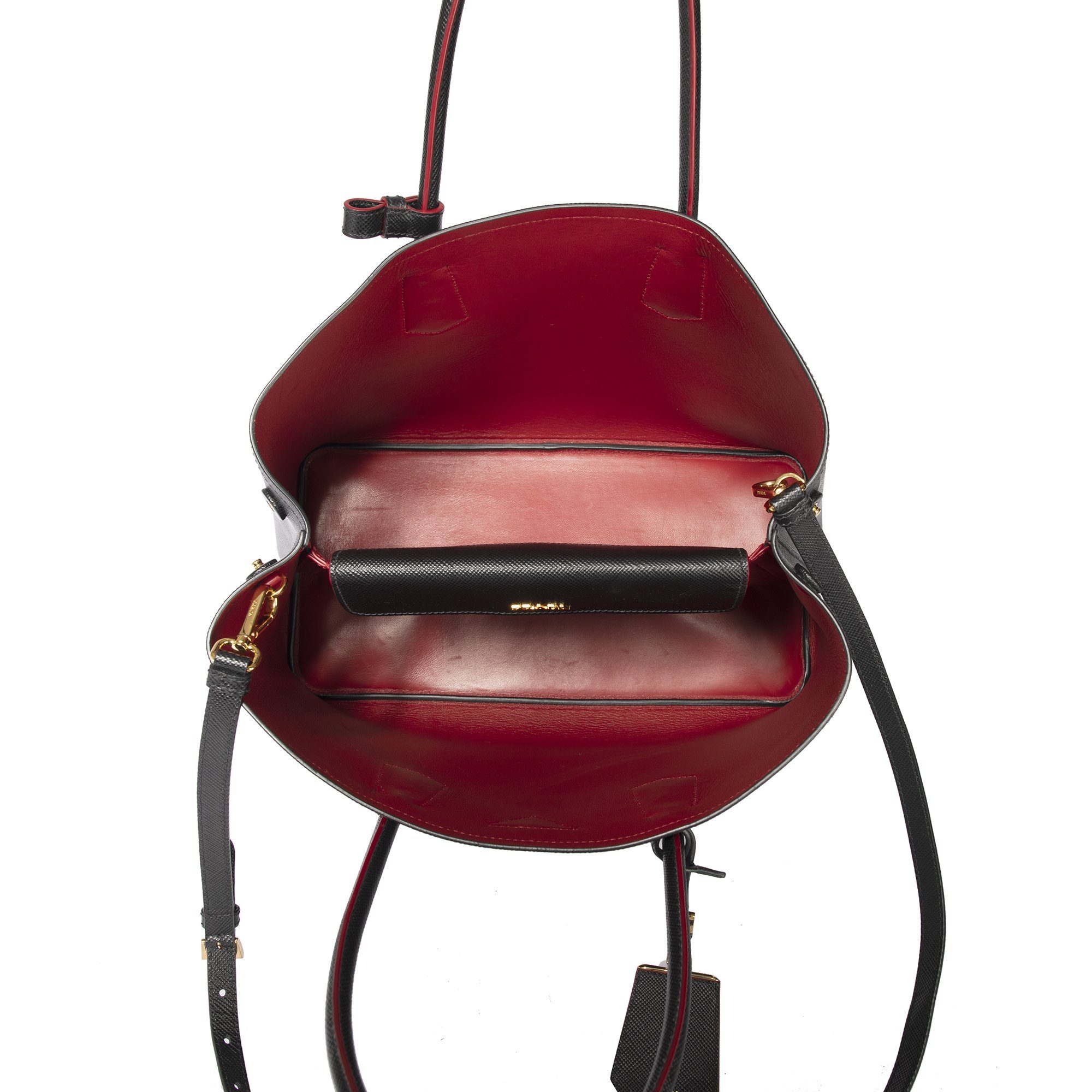 Prada Medium Saffiano Cuir Double Tote