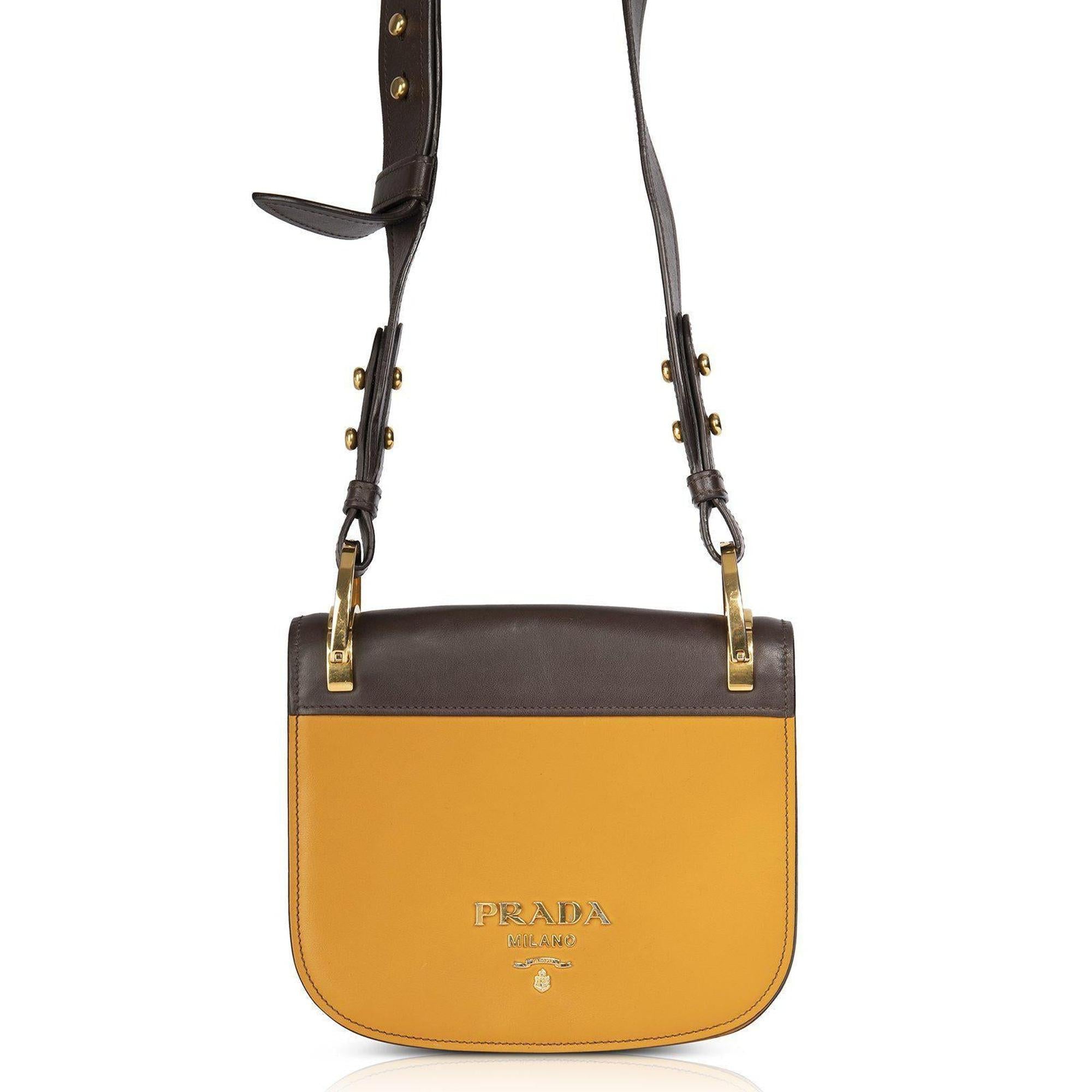 Prada Pionniere City Calf Saddle Crossbody Bag