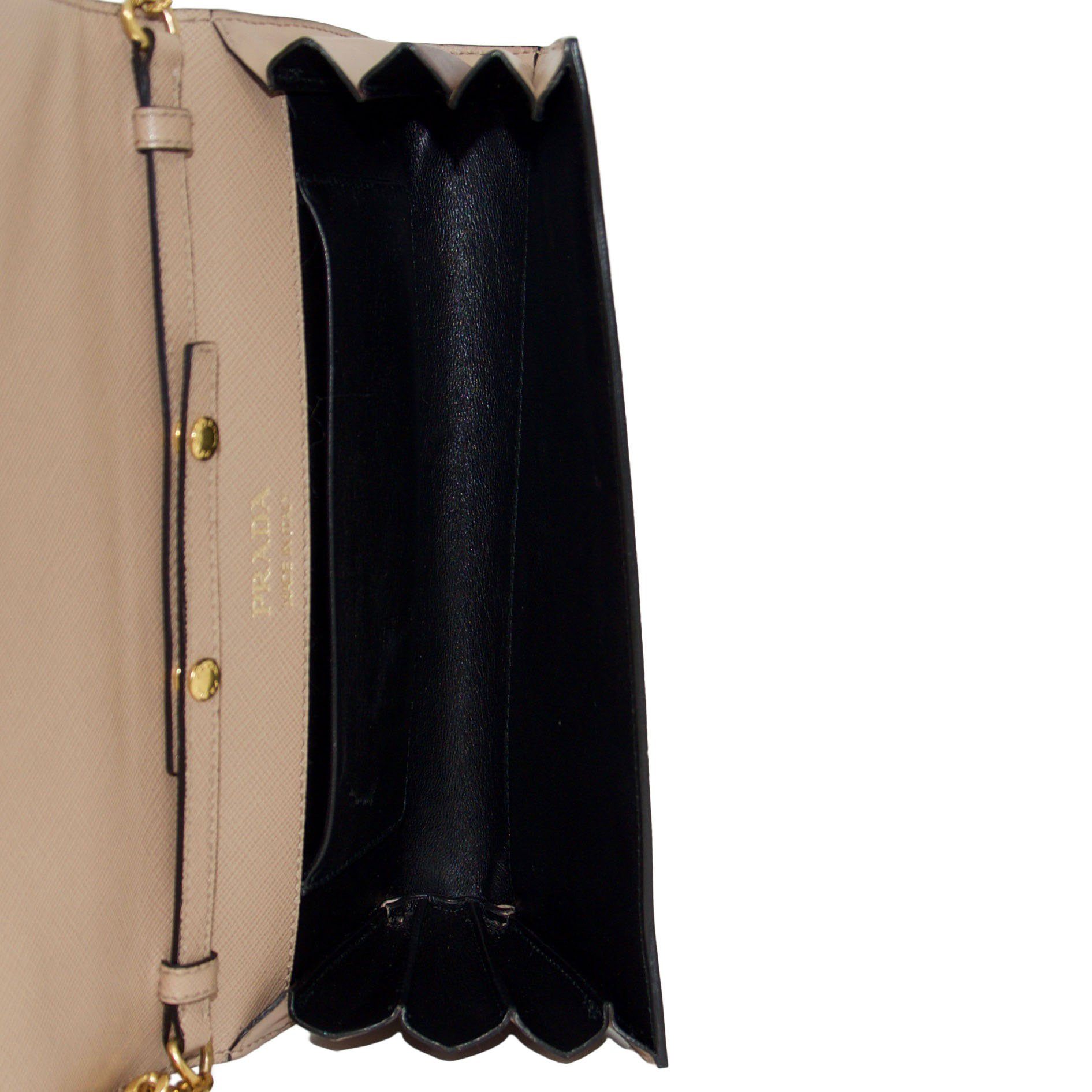 Prada Saffiano Frame Clutch with Chain