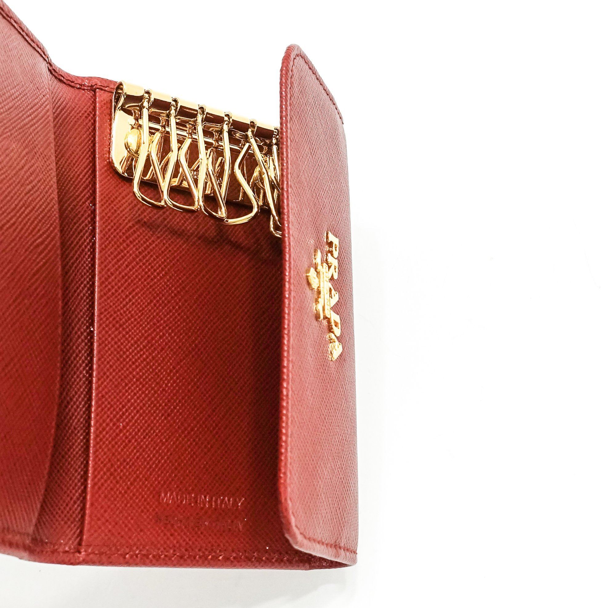 Prada Saffiano Leather 6 Key Holder