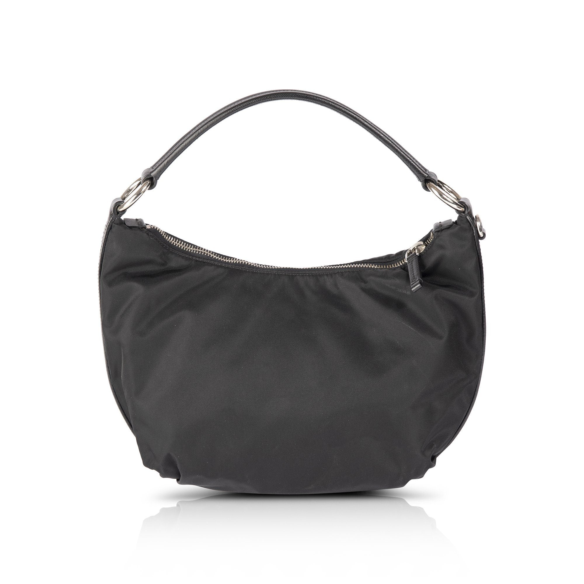 Prada Saffiano-Trimmed Tessuto Nylon Hobo