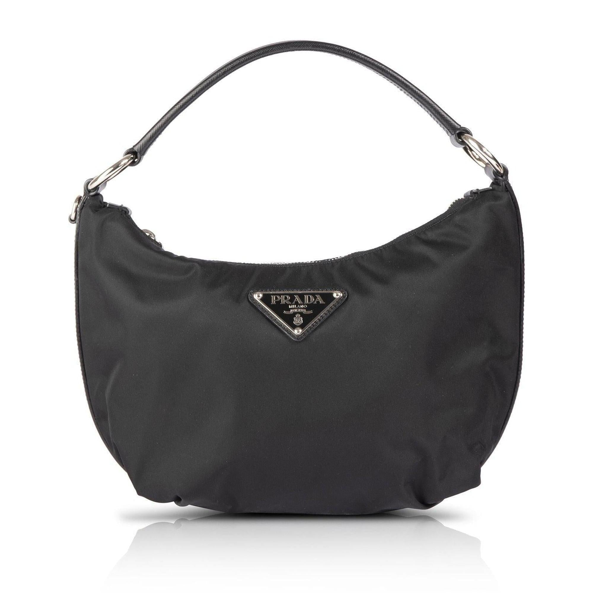 Prada Saffiano-Trimmed Tessuto Nylon Hobo