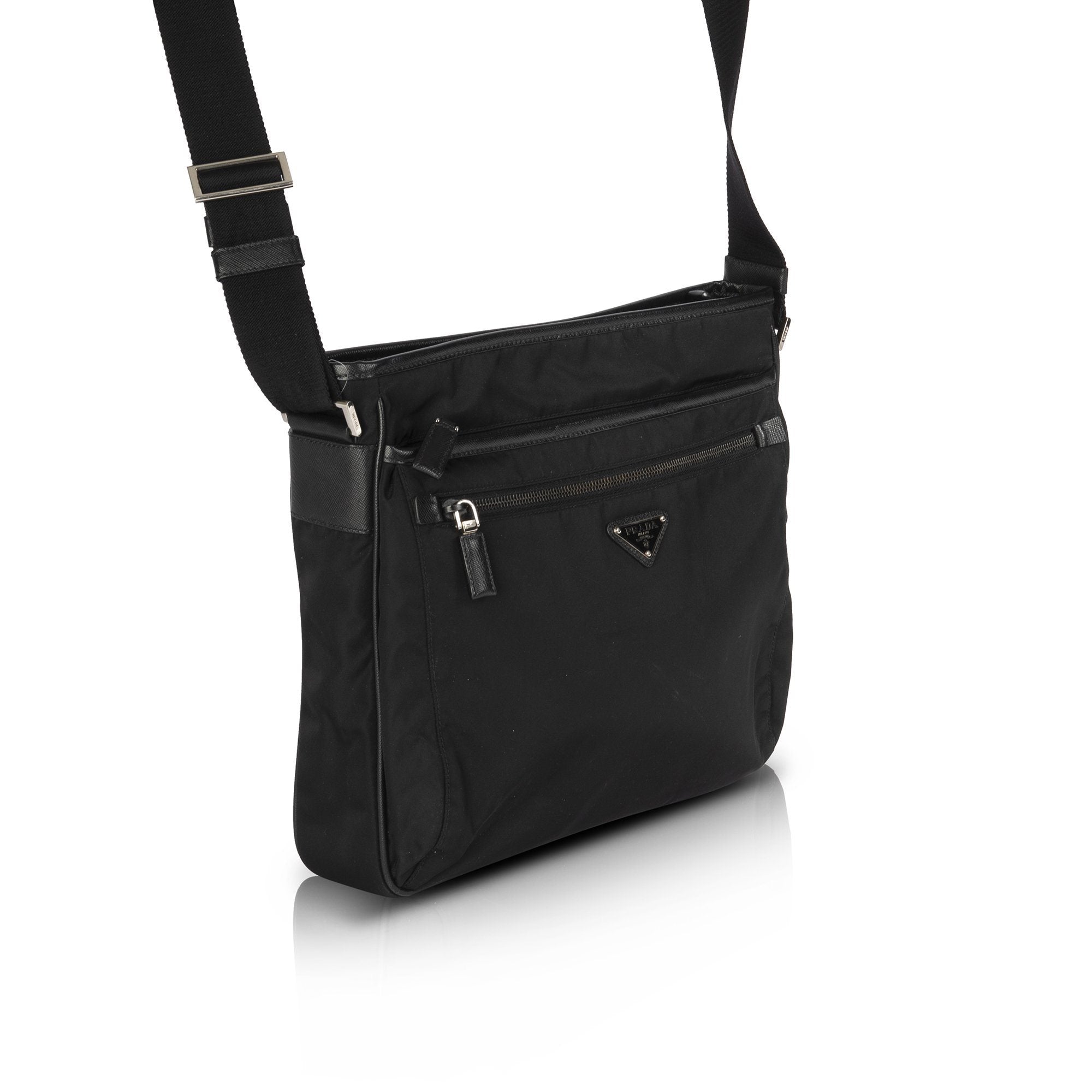Prada Saffiano-Trimmed Tessuto Nylon Messenger Bag
