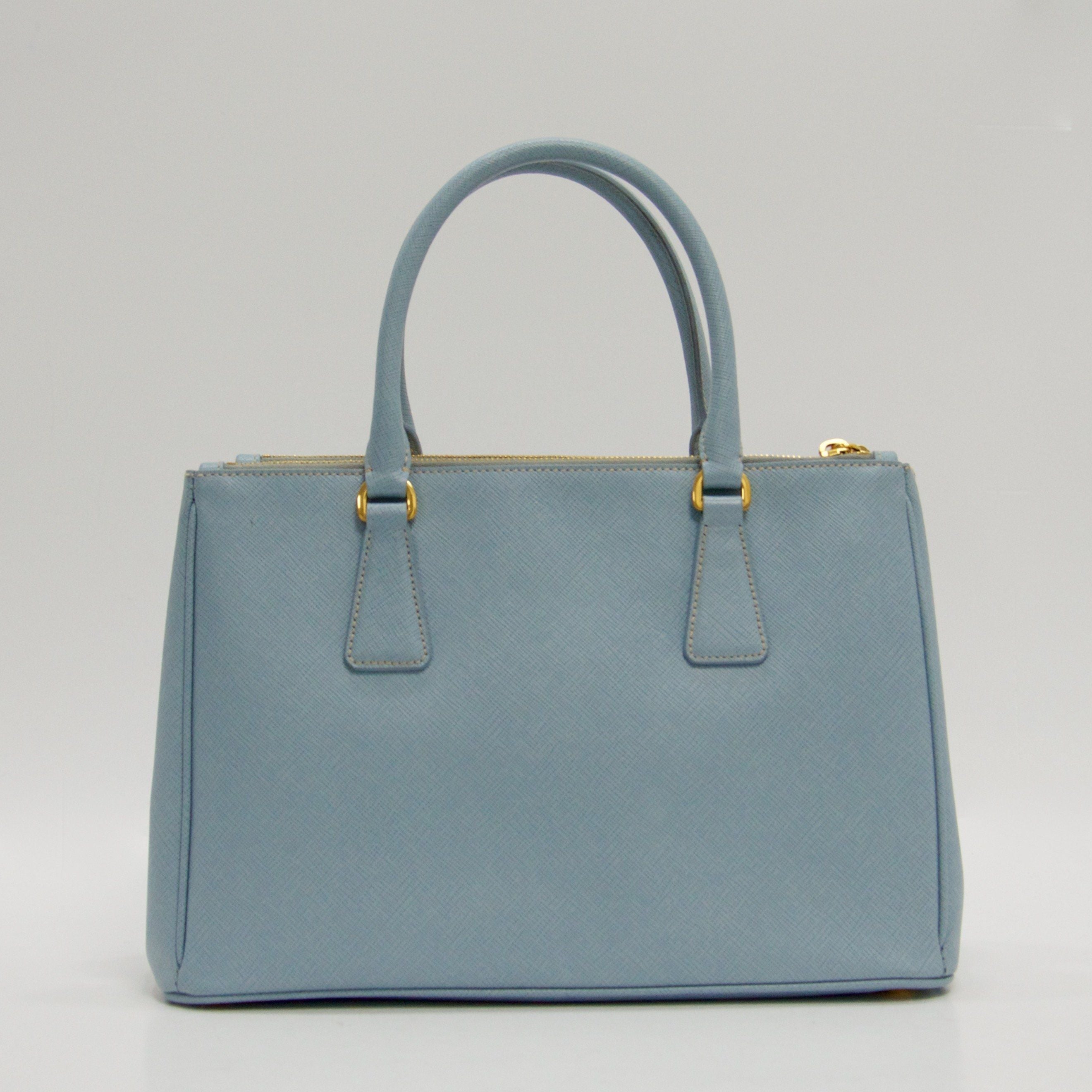 Prada Small Saffiano Lux Double Zip Tote