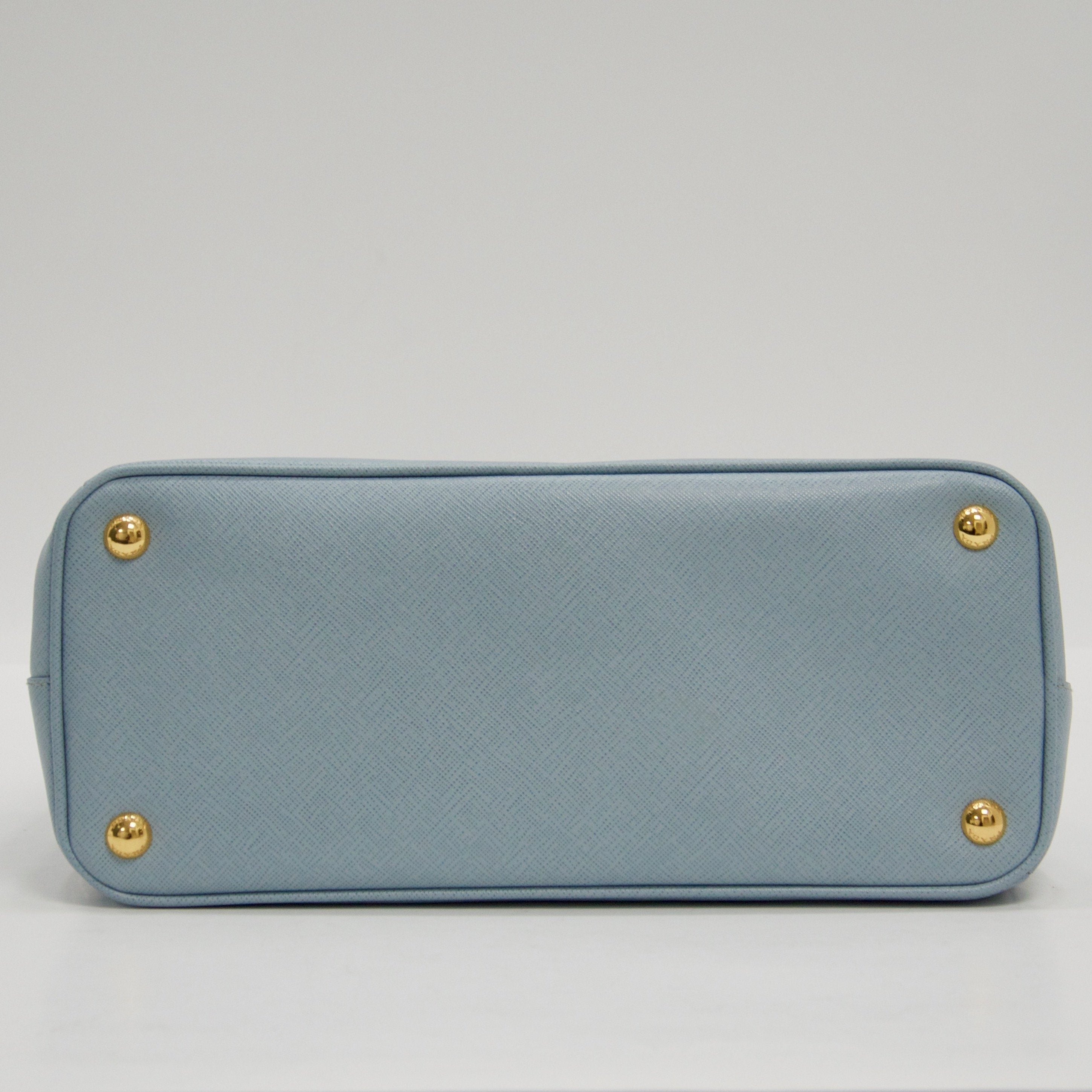 Prada Small Saffiano Lux Double Zip Tote