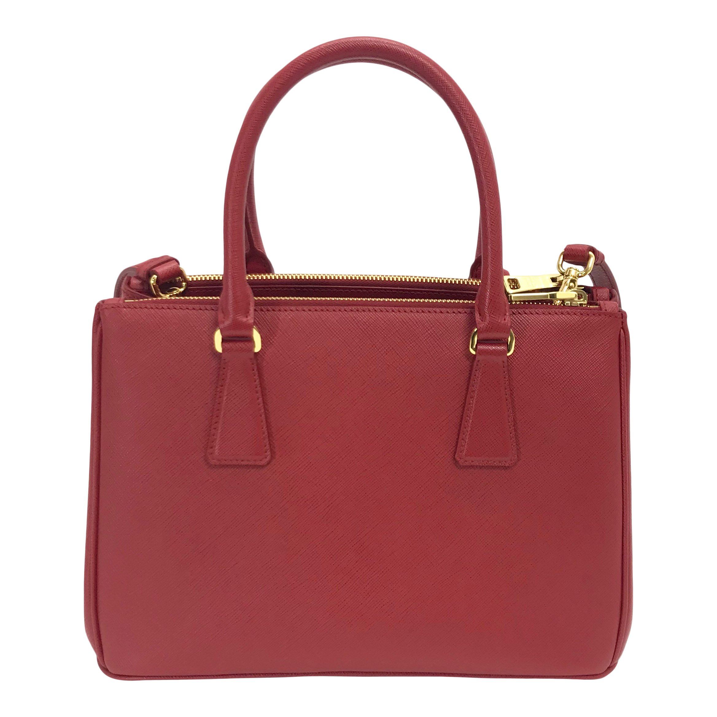 Prada Small Saffiano Lux Galleria Double Zip Tote