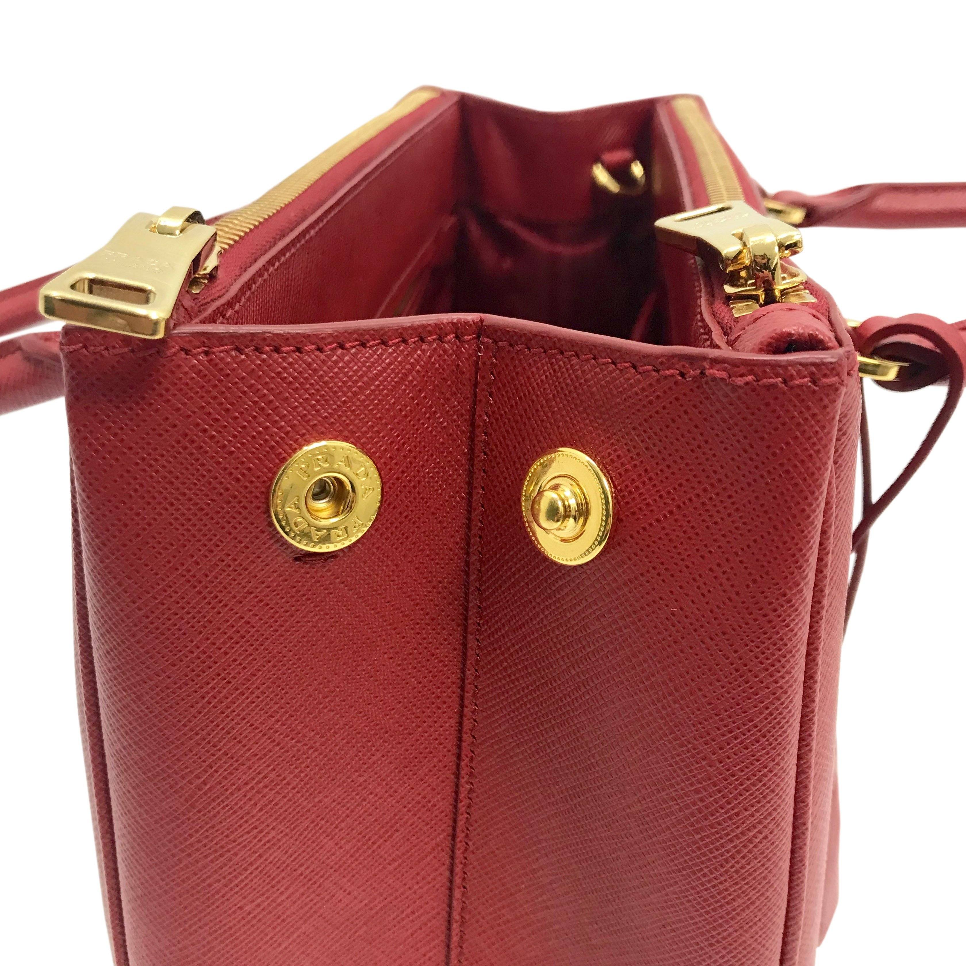 Prada Small Saffiano Lux Galleria Double Zip Tote