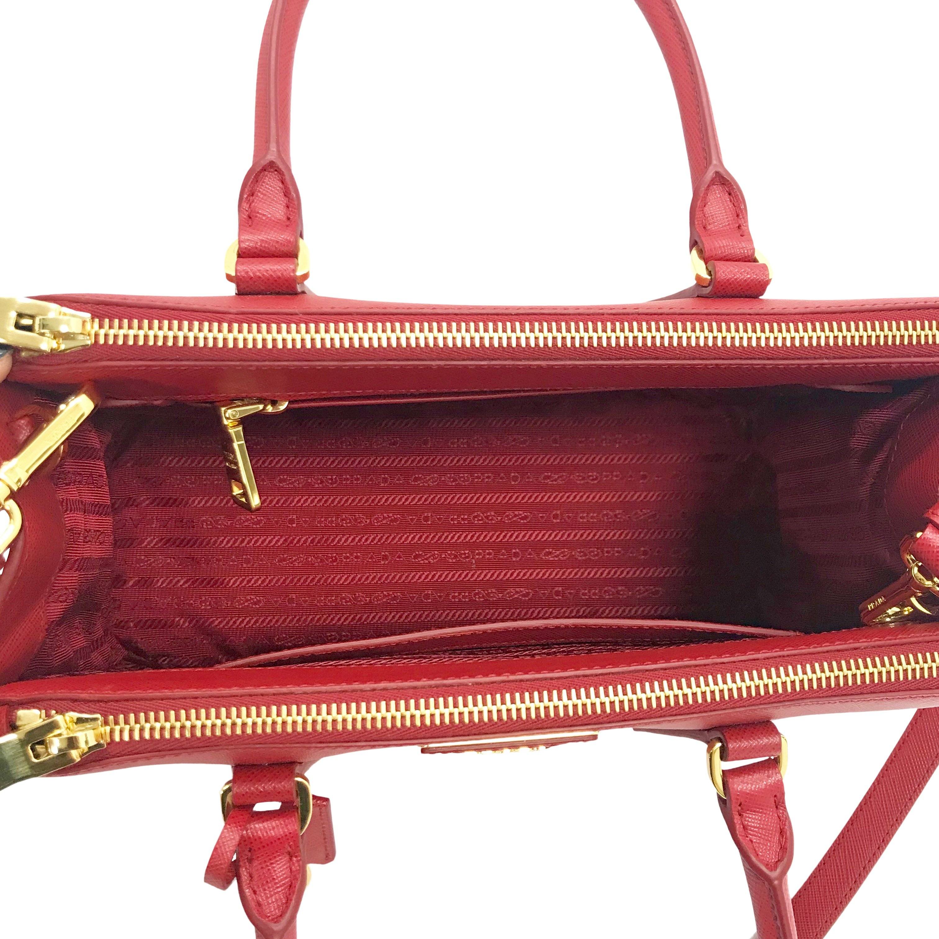 Prada Small Saffiano Lux Galleria Double Zip Tote