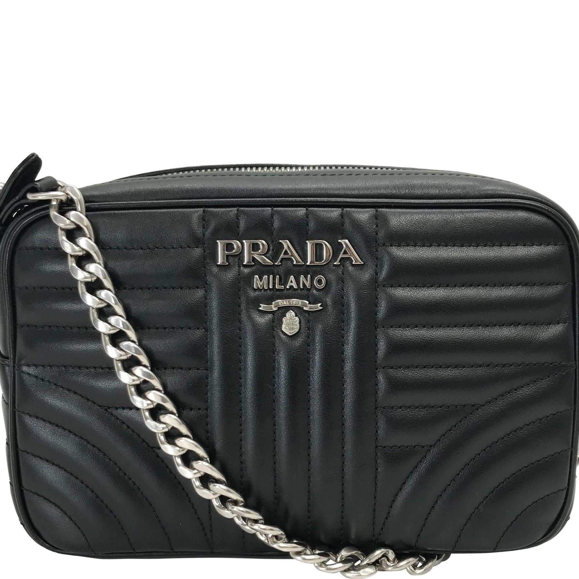Prada Soft Calf Diagramme Crossbody Bag