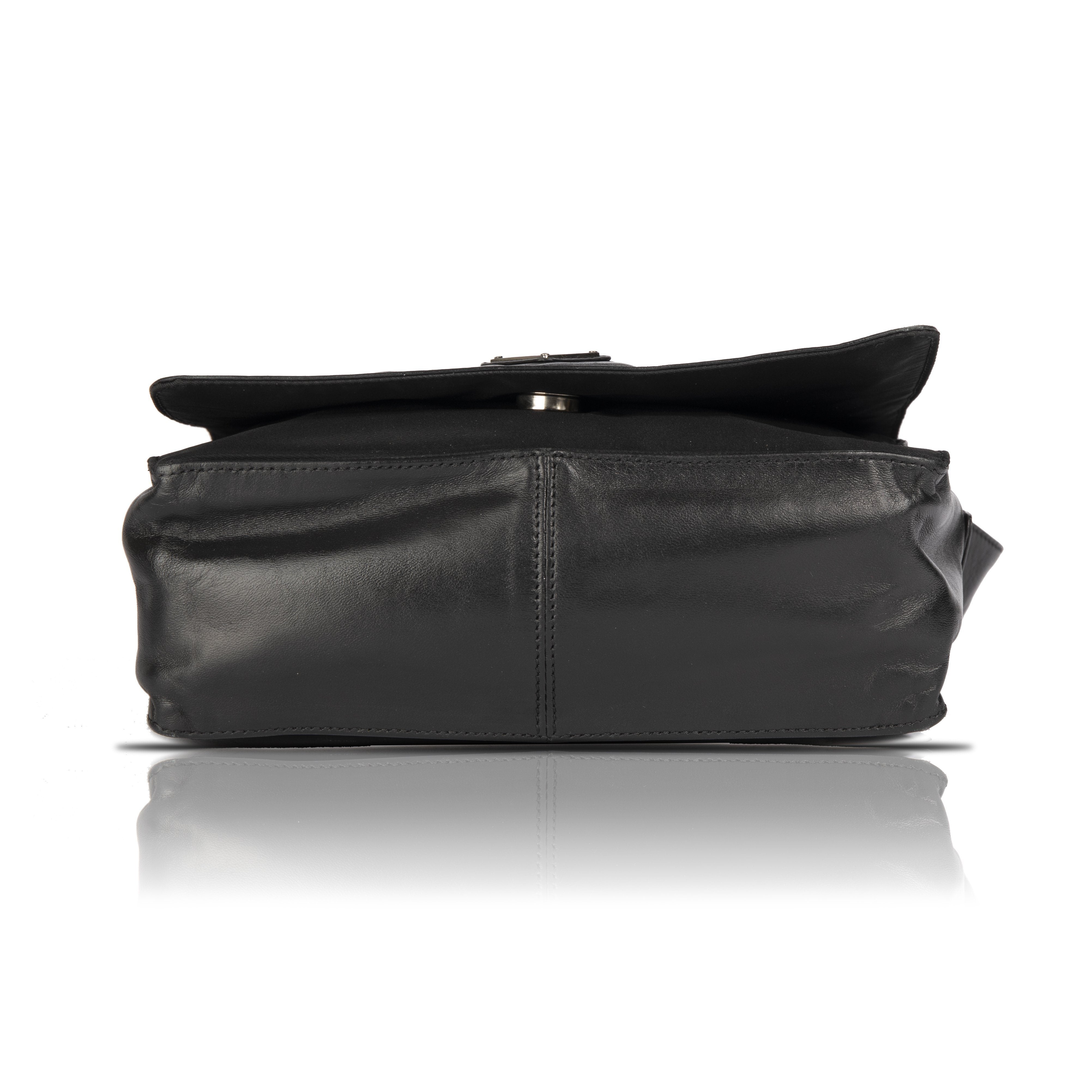 Prada Vintage Leather-Trimmed Tessuto Nylon Messenger Bag