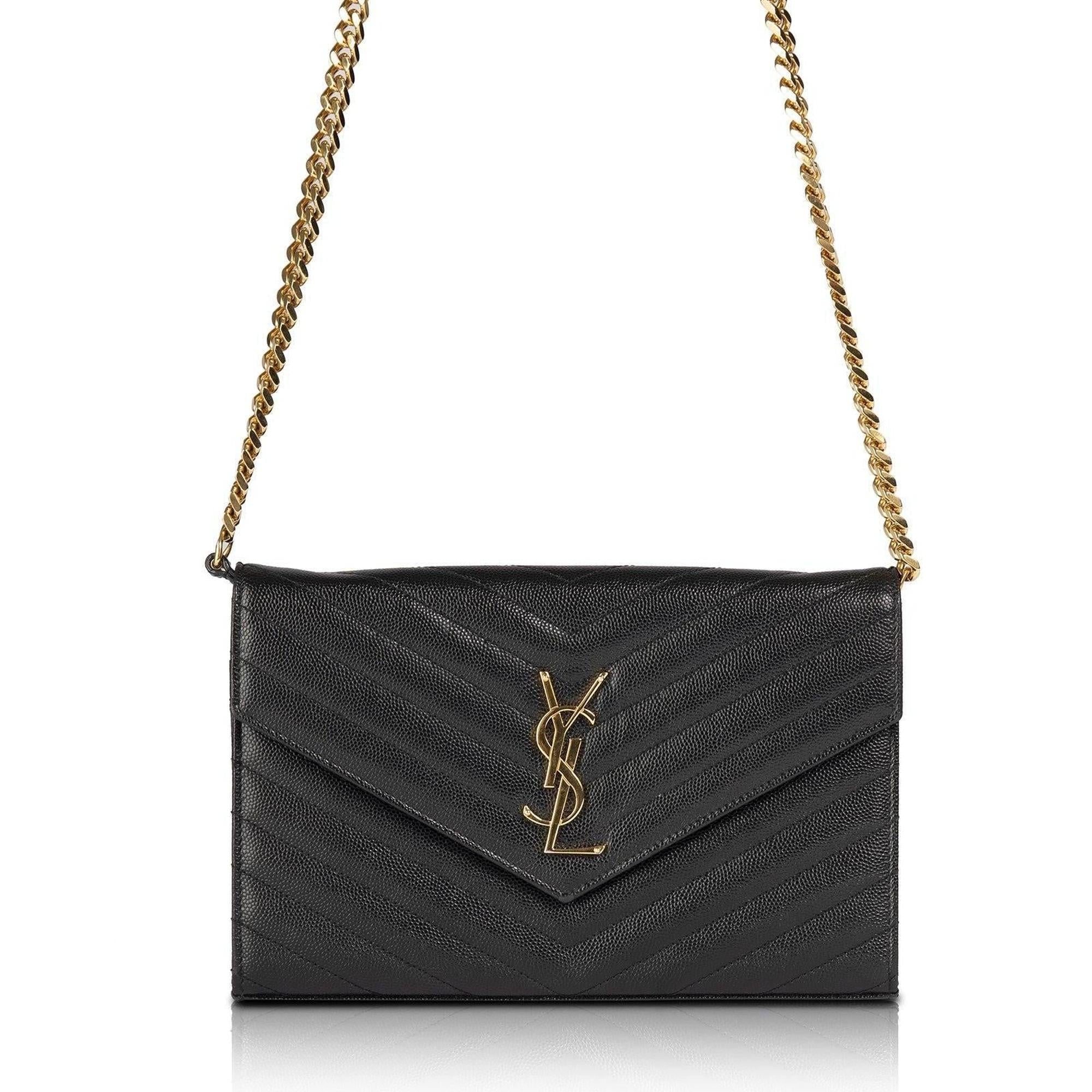 Saint Laurent Monogram Matelasse Chain Wallet