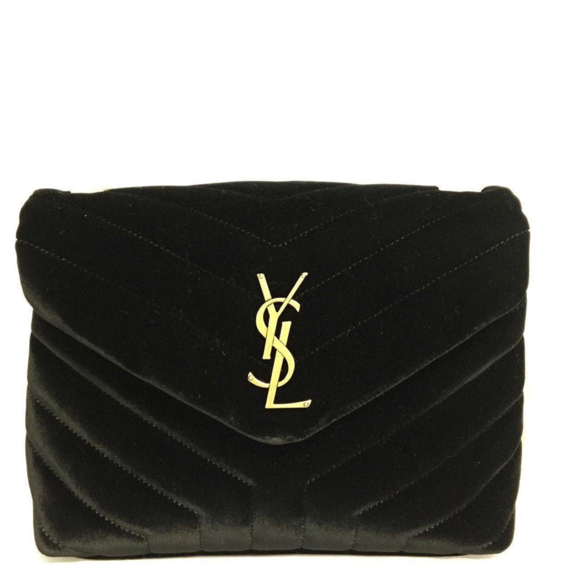 YSL Black Small Velvet Loulou