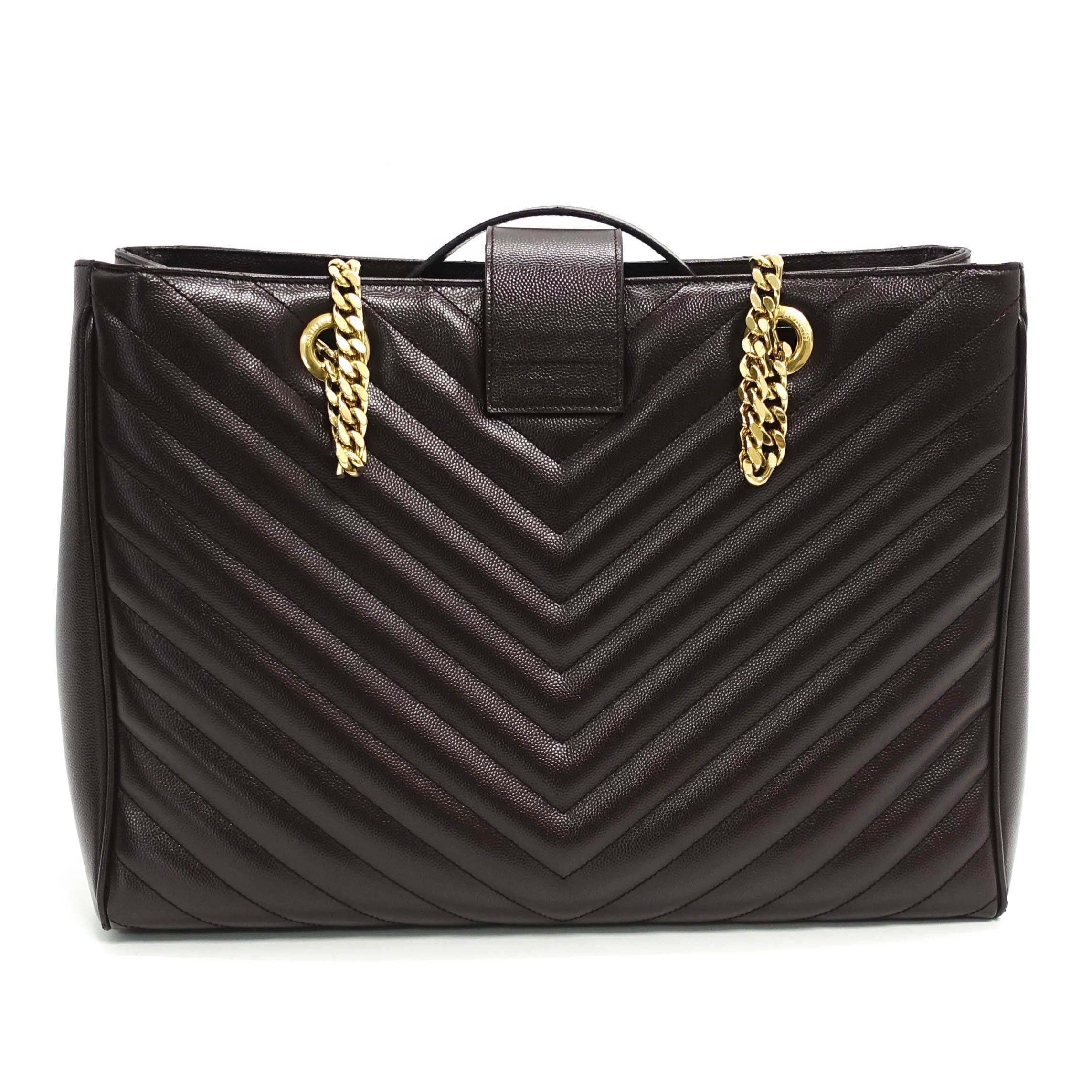 Yves Saint Laurent Cassandre Chain-Strap Matelasse Shopper Bag