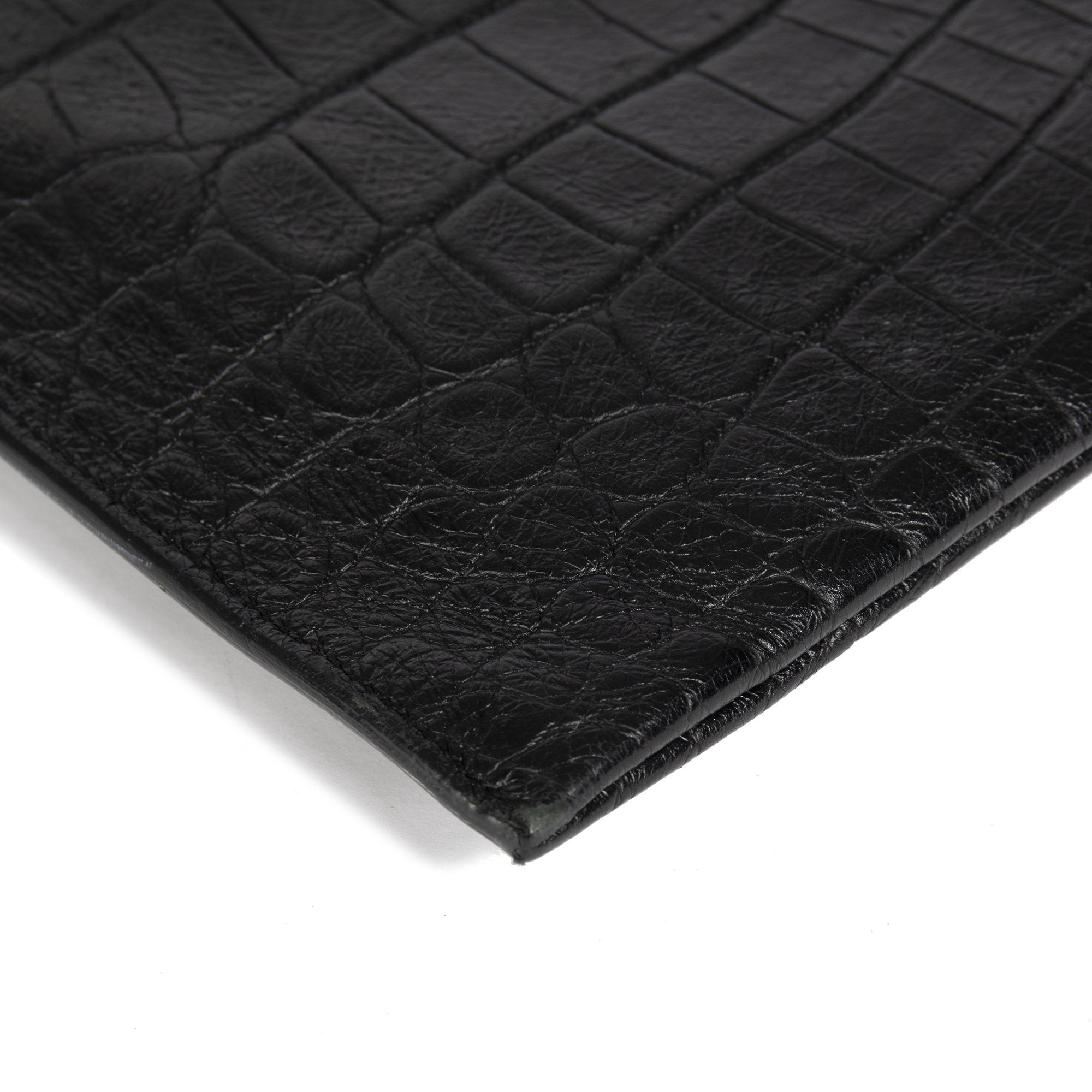 Yves Saint Laurent Crocodile Embossed Zip Pouch
