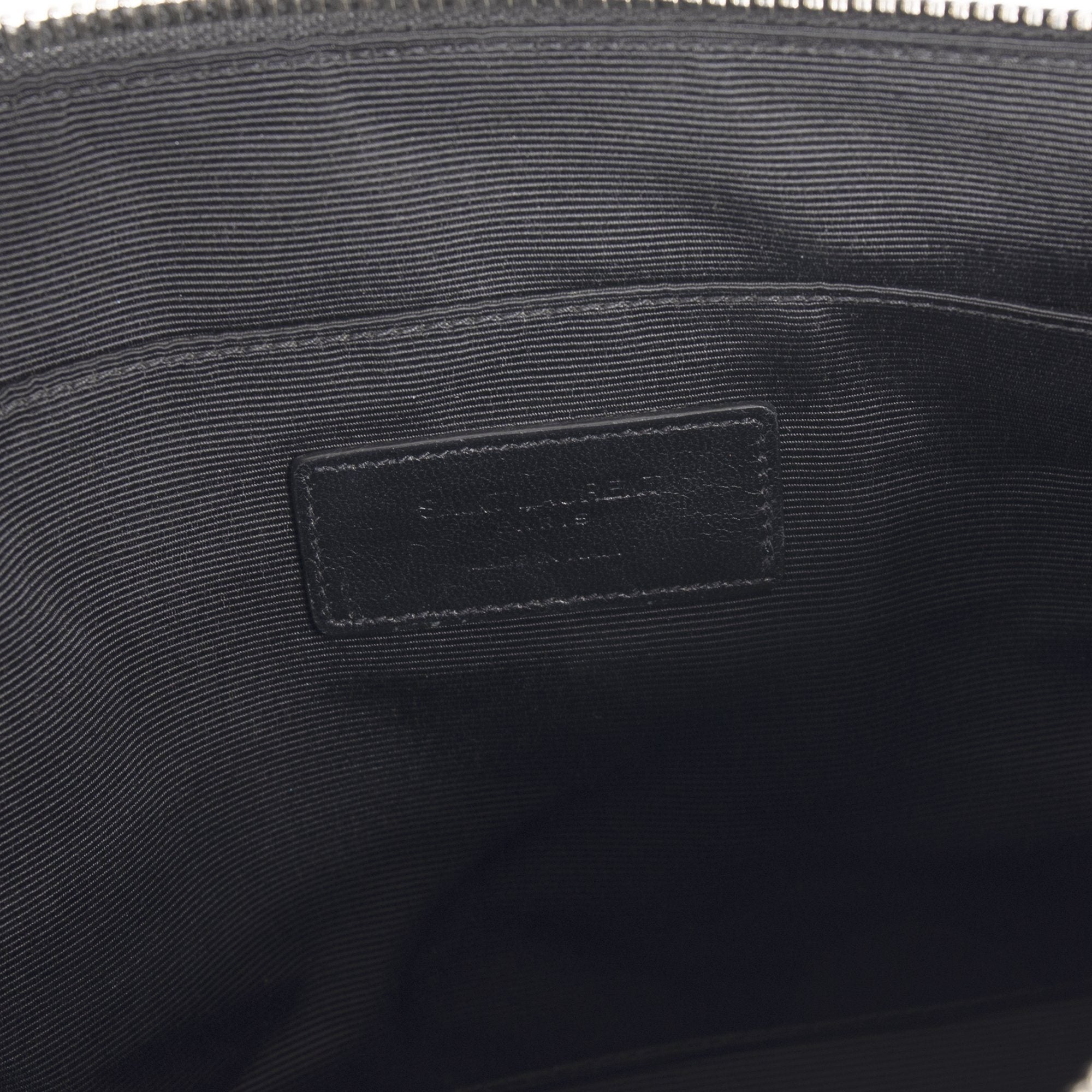 Yves Saint Laurent Crocodile Embossed Zip Pouch