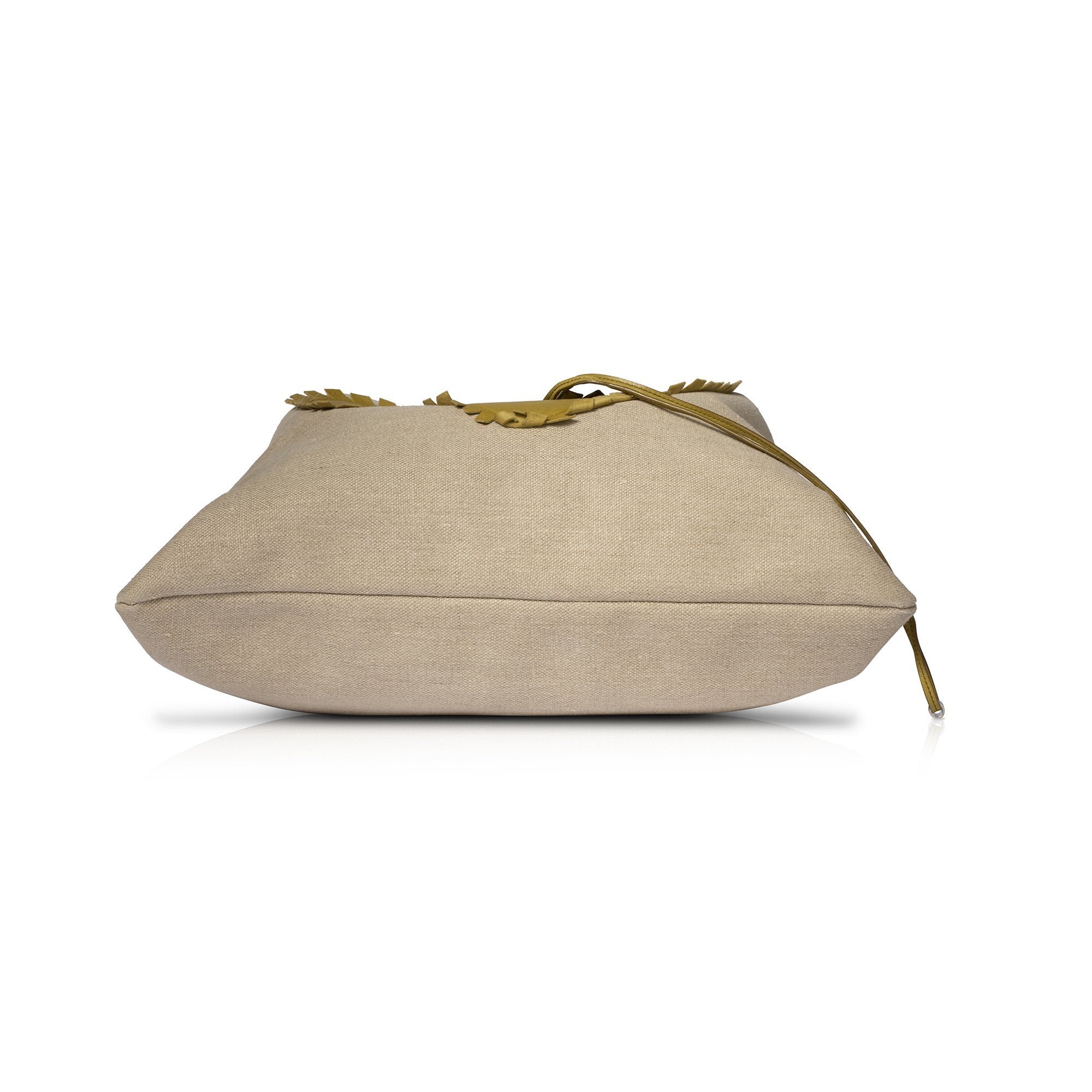 Yves Saint Laurent Large Leather-Trimmed Canvas Tote