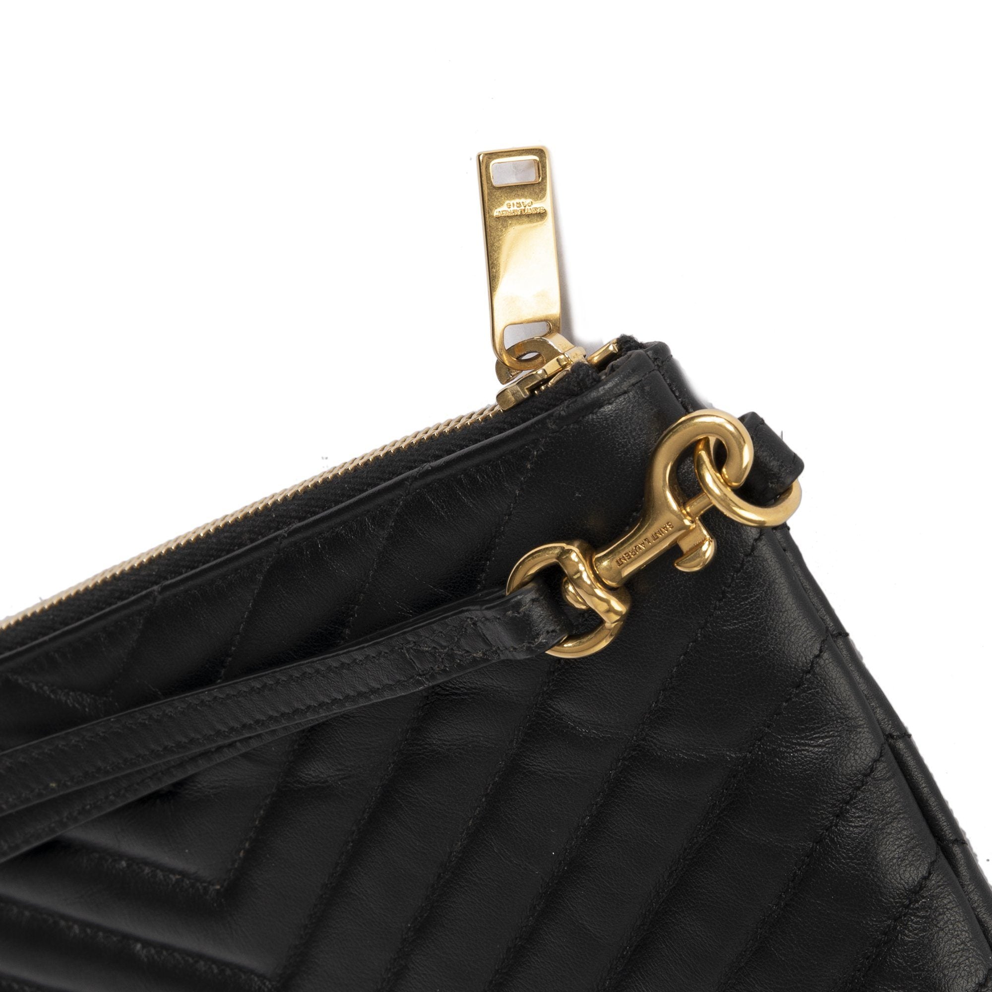 Yves Saint Laurent Matelasse Monogram Wristlet Pouch