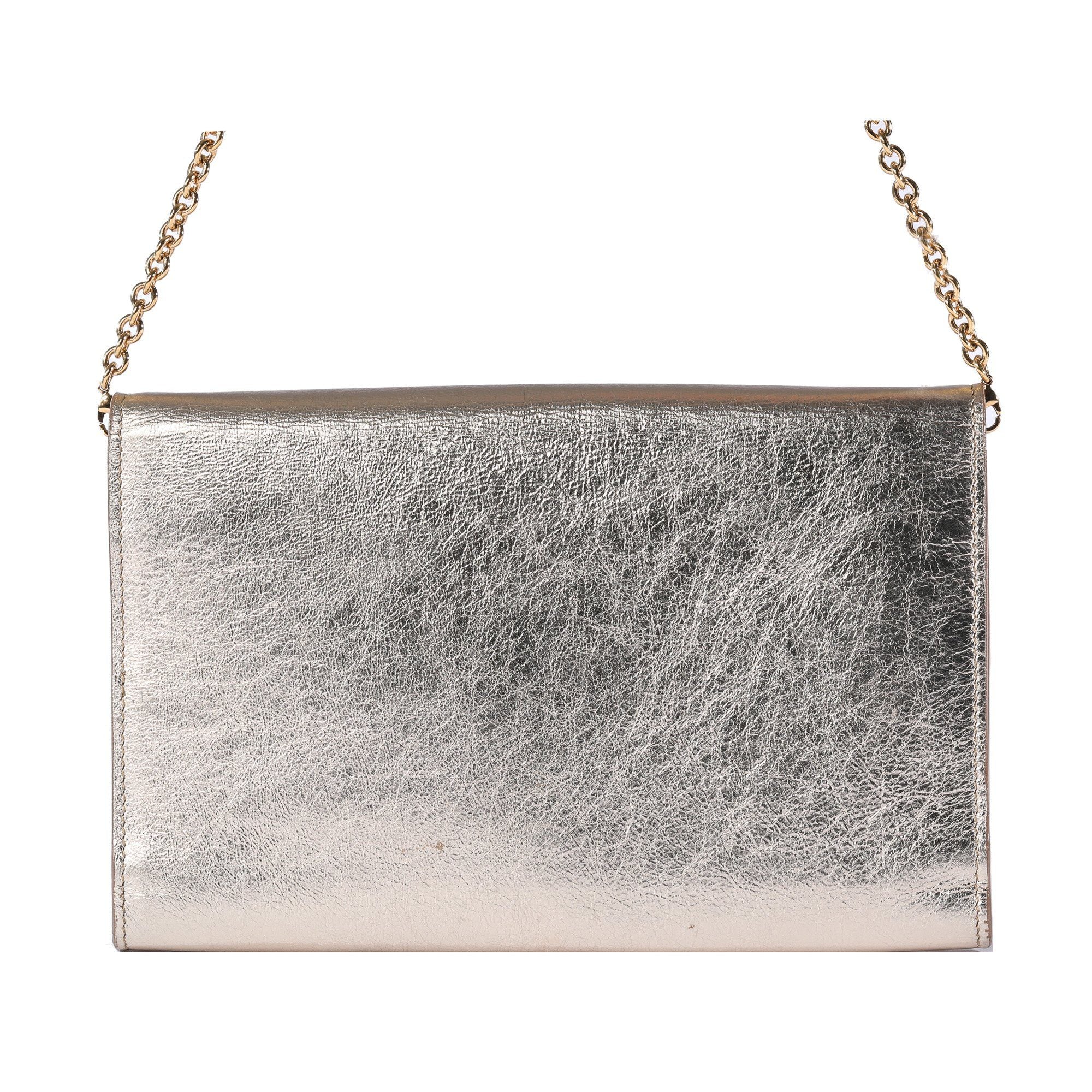 Yves Saint Laurent Metallic Belle Du Jour Chain Wallet