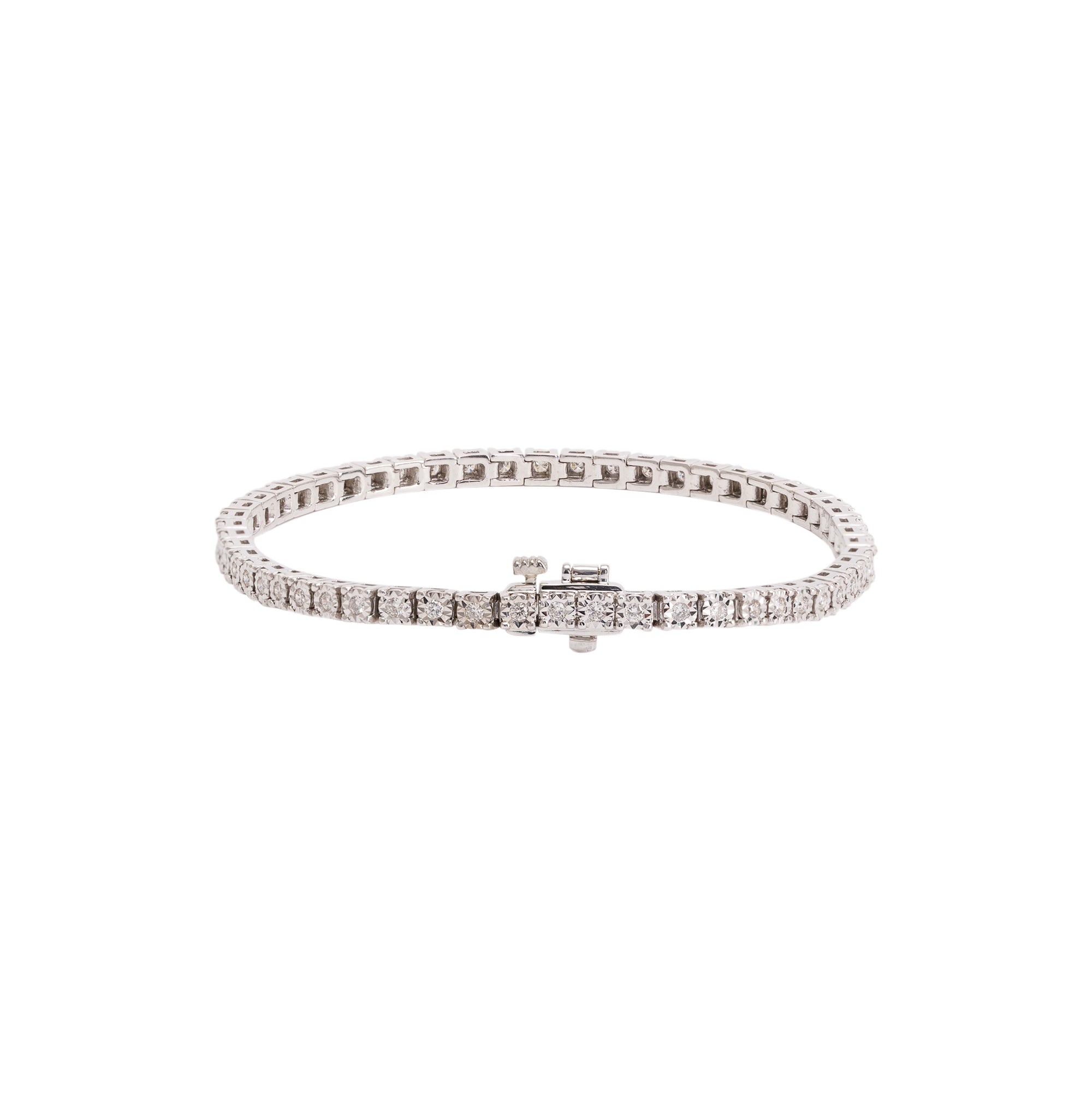 10k White Gold 1.08 tcw. Diamond Tennis Bracelet