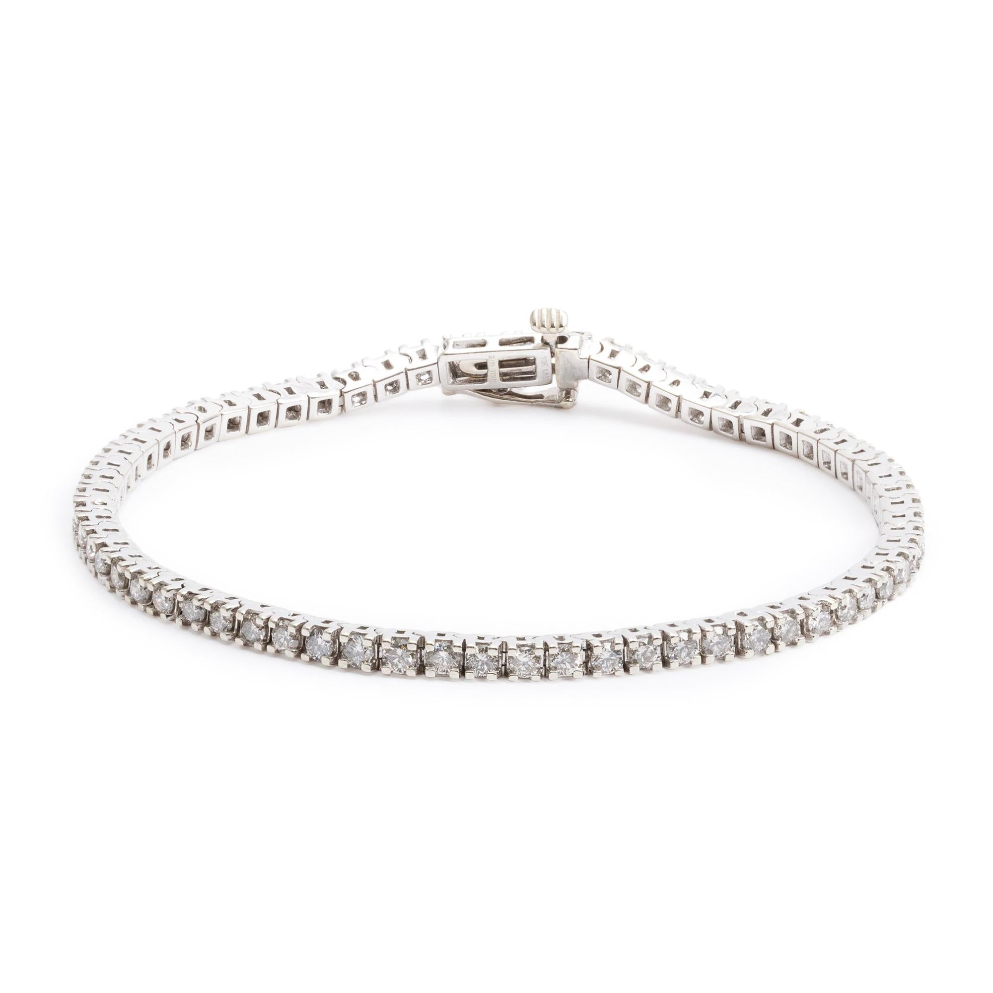 10k White Gold 3.00 tcw. Diamond Tennis Bracelet