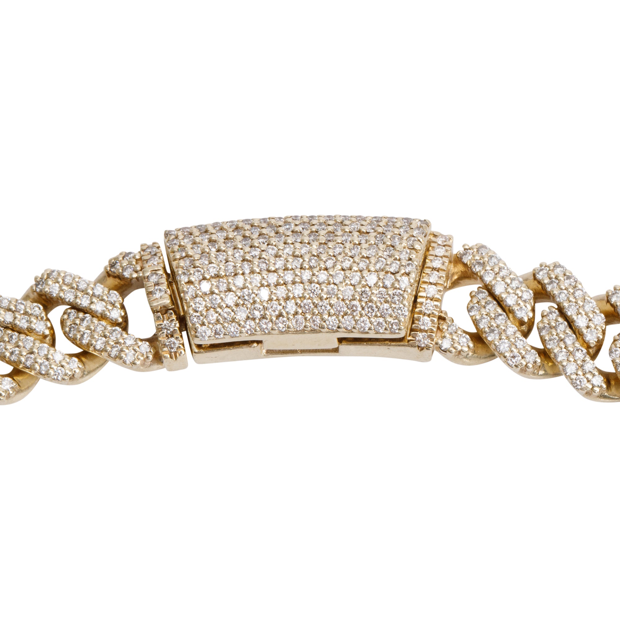 10k Yellow Gold 16.70 tcw. Pave Diamond Cuban Link Necklace
