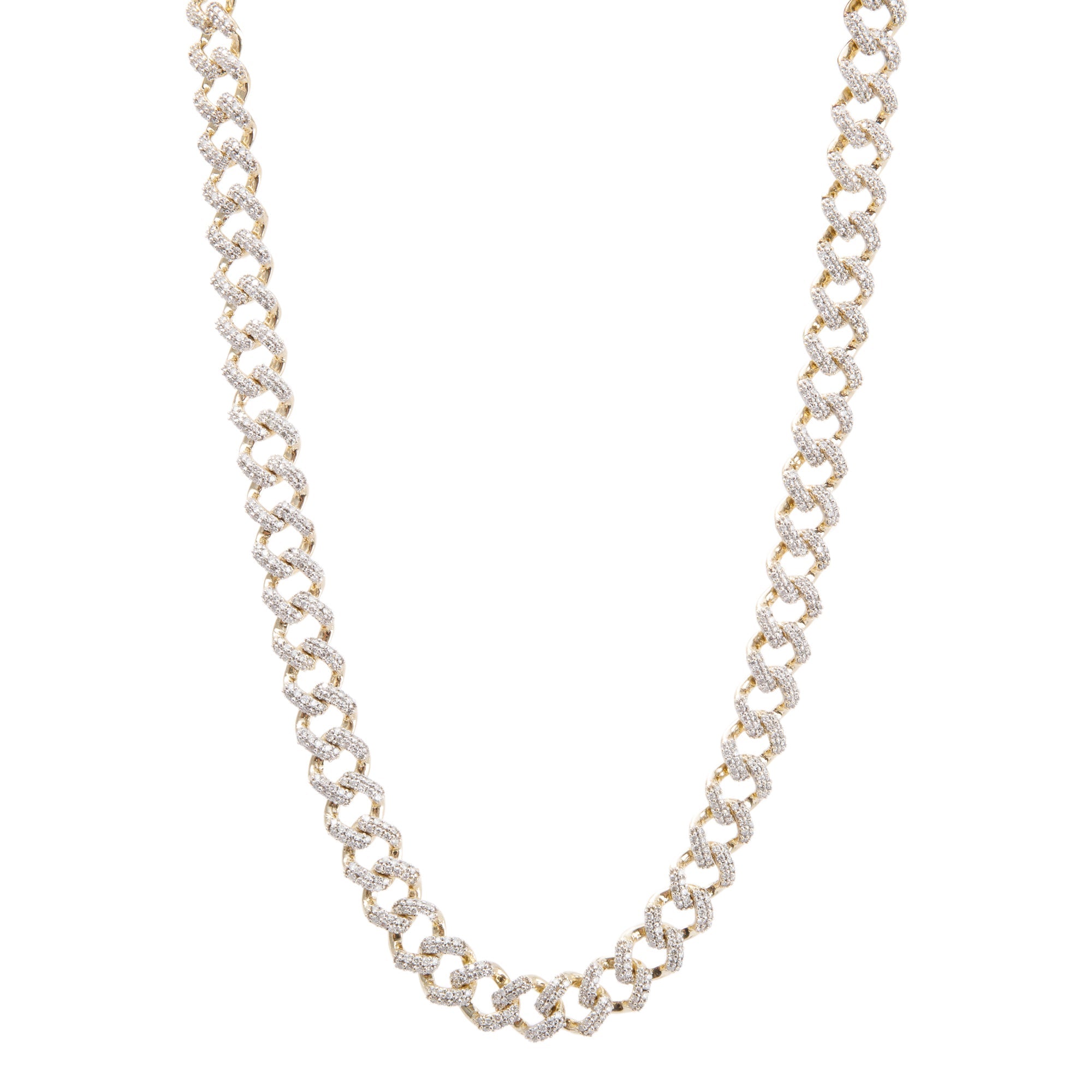 10k Yellow Gold 17.90 tcw. Diamond Curb Link Necklace