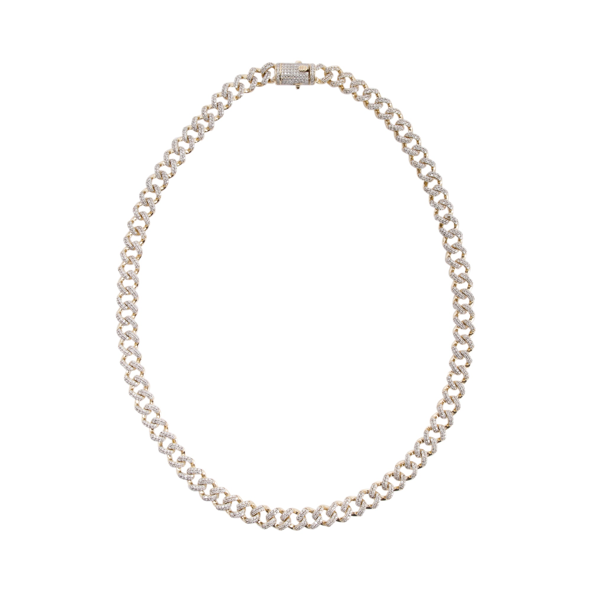 10k Yellow Gold 17.90 tcw. Diamond Curb Link Necklace