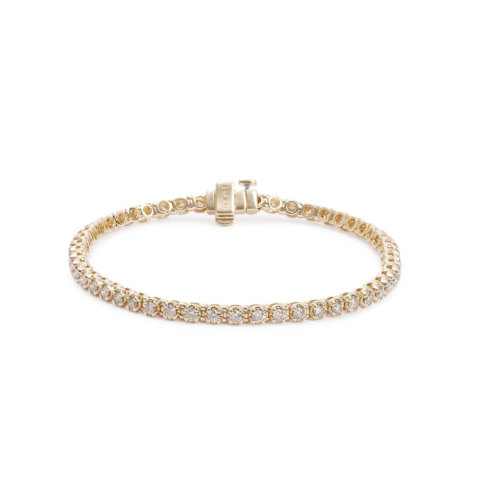 Vintage 10K Gold Diamond Tennis Bracelet - Ruby Lane